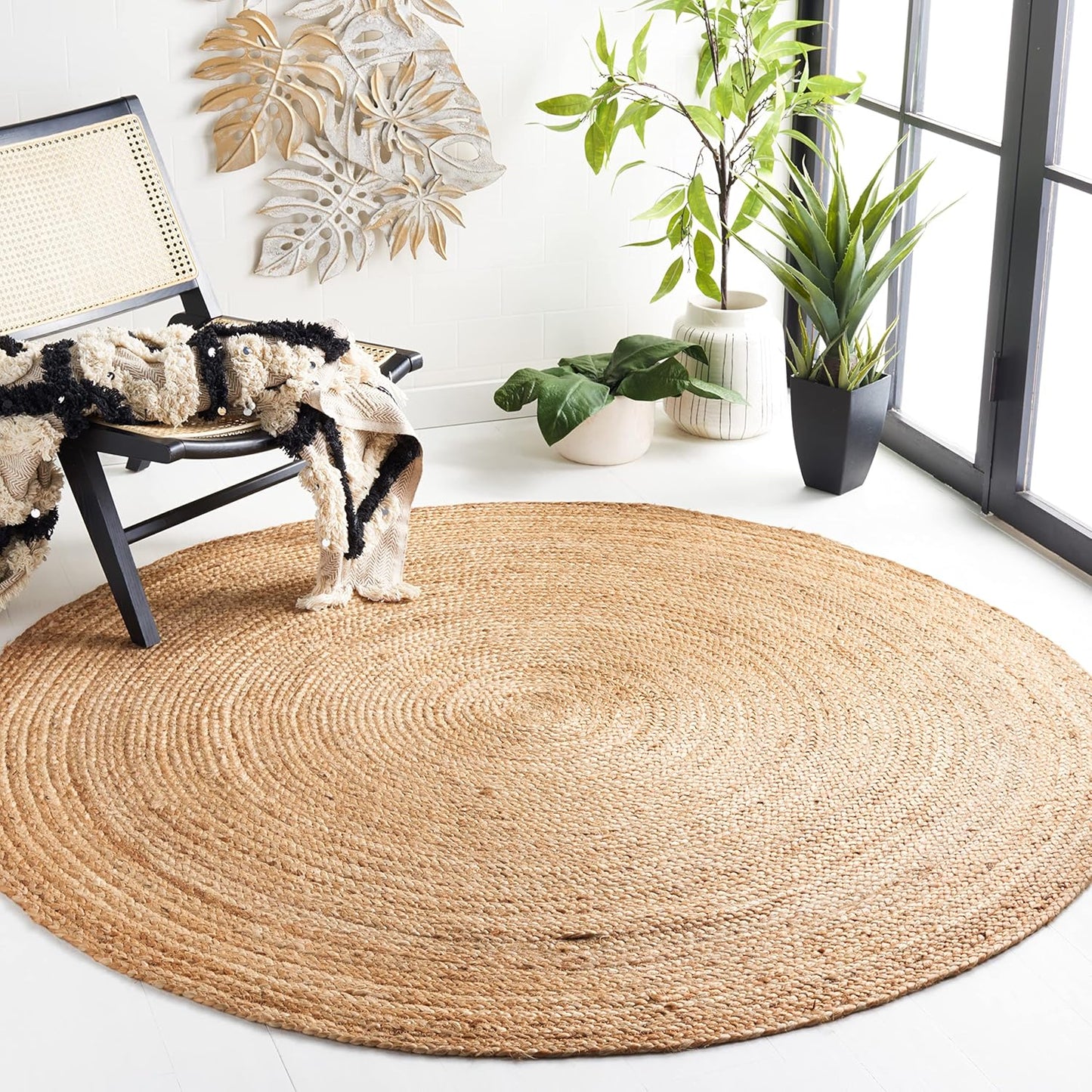 Handmade Braided Jute Area Rug 6ft Round - Cape Cod Collection