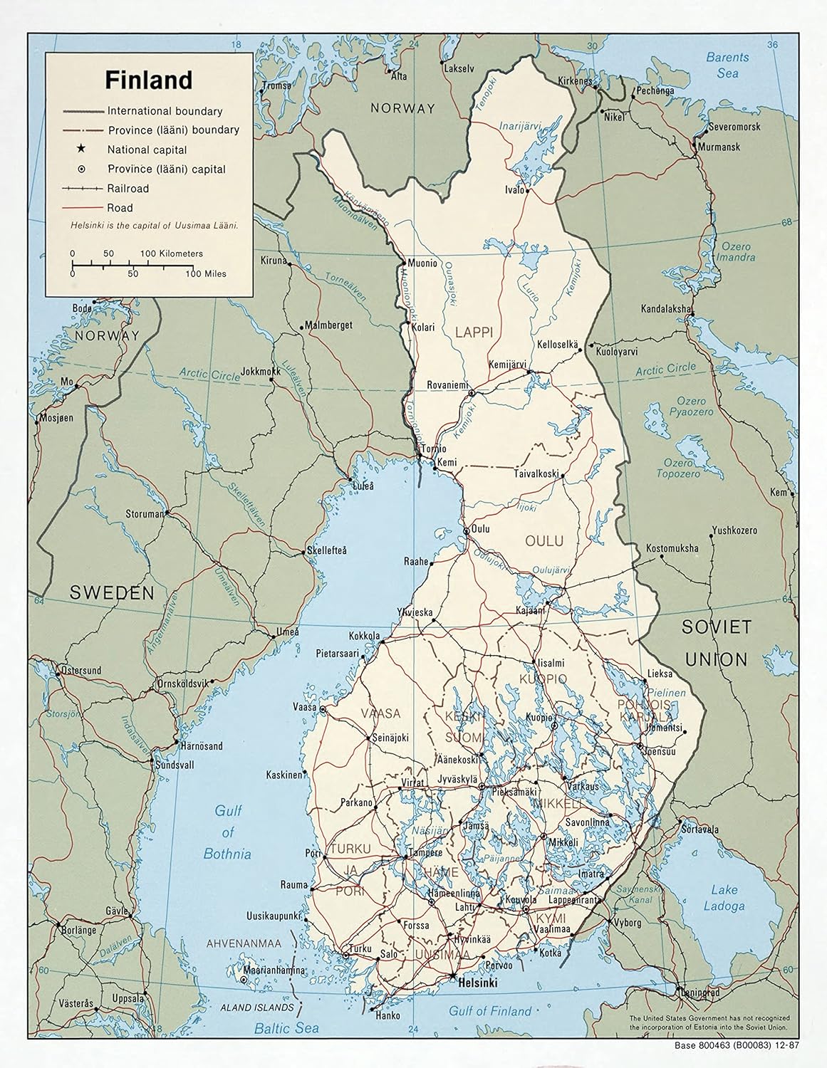 Finland: Large Political Map 24x31 - Roads & Cities