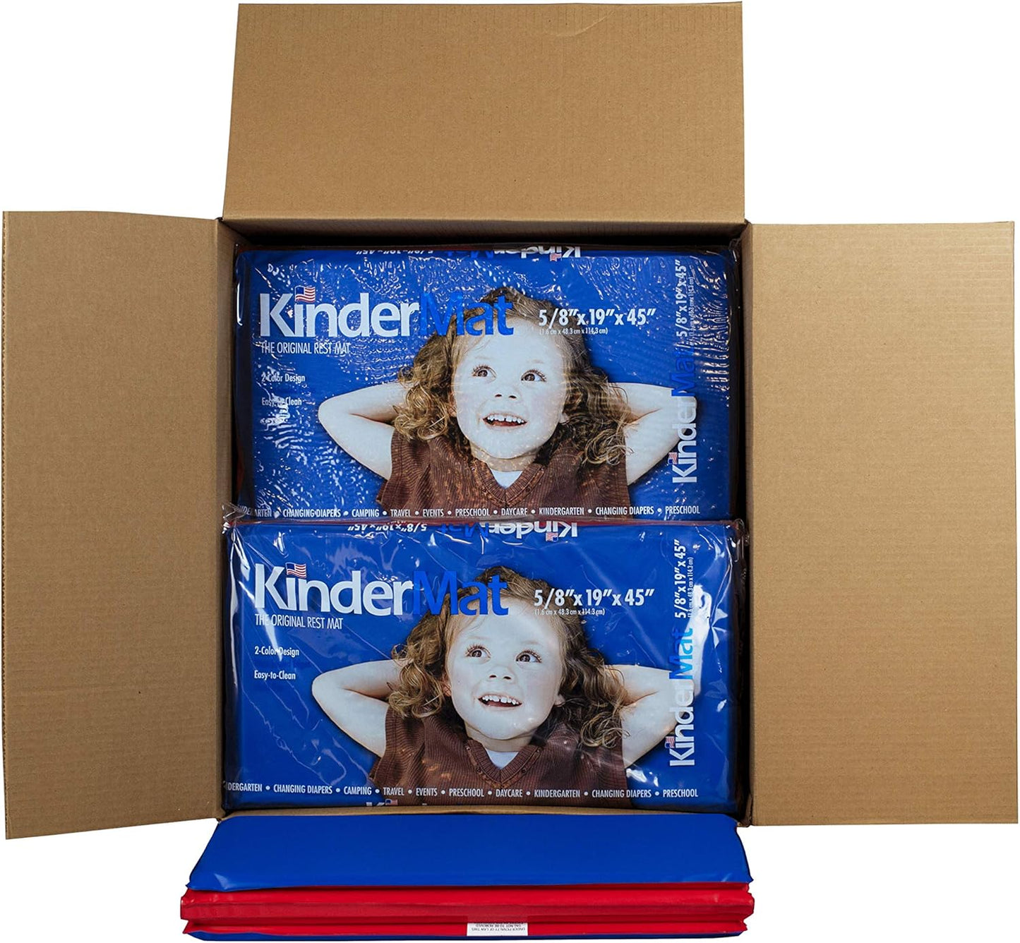 KinderMat 5/8 Thick Tri-Fold Rest Mat for Kids, 45 x 19 in