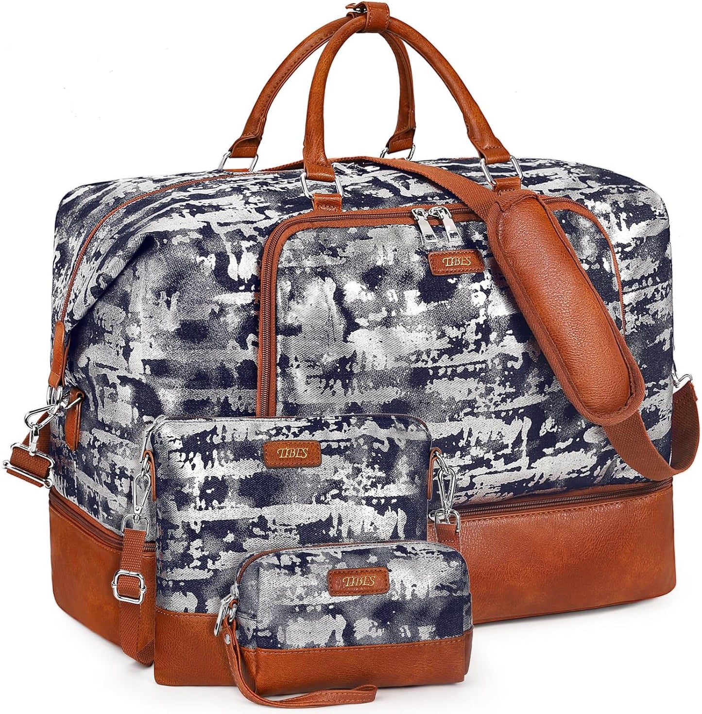 Oversized Travel Duffel Bag with Shoe Compartment for Trips