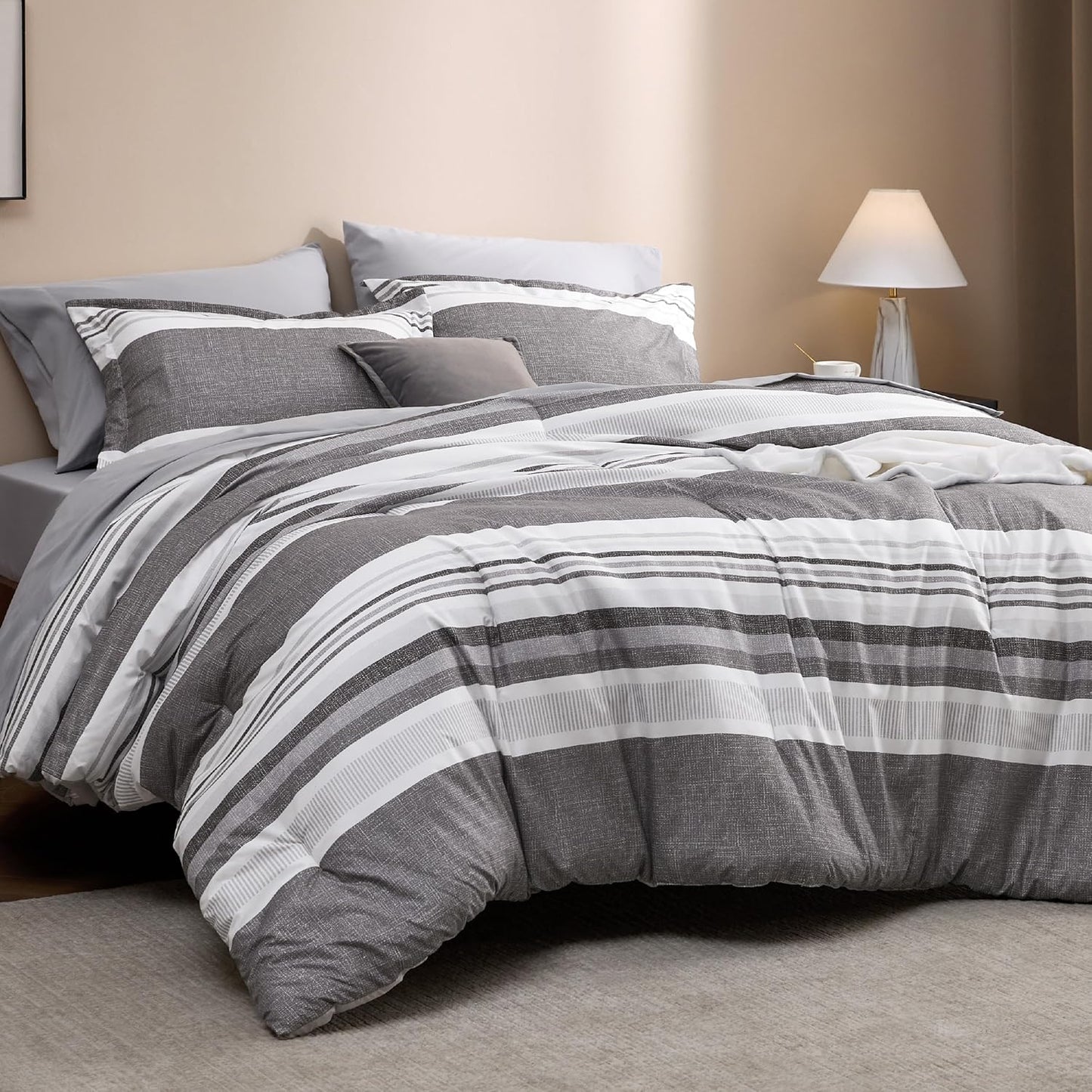 Bedsure Queen Comforter Set 7 Pieces for All Seasons Bedding