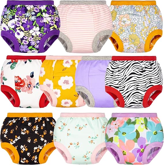 BIG ELEPHANT Baby Girls' Padded Potty Training Pants for Comfort