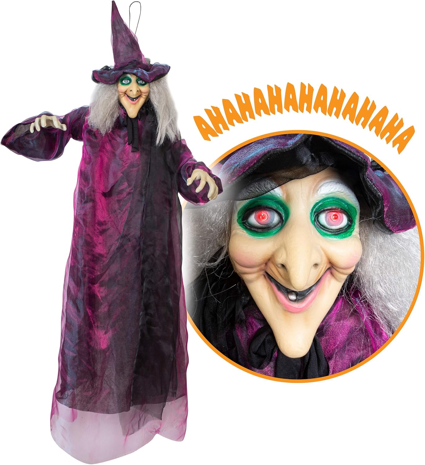 Life Size Hanging Witch Halloween Decor for Spooky Celebrations