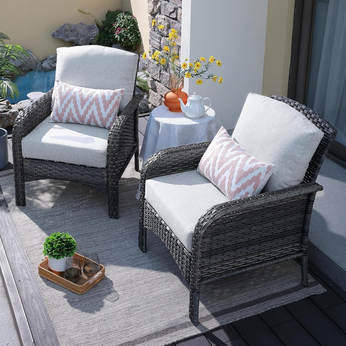 ovios 2 Pieces Patio Furniture Set for Outdoor Comfort and Style