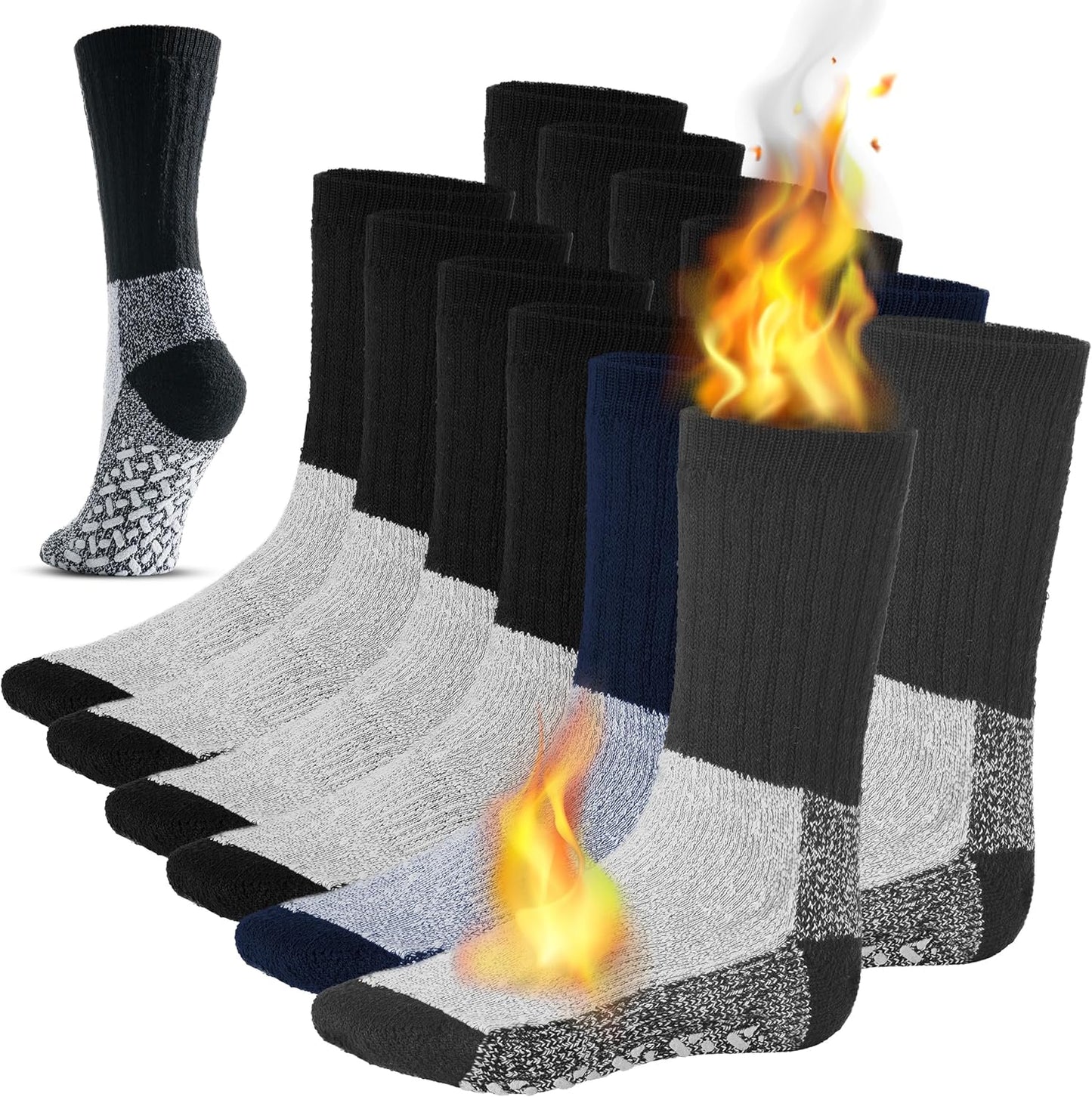 Cozy 6-Pack Thermal Wool Socks by Debra Weitzner