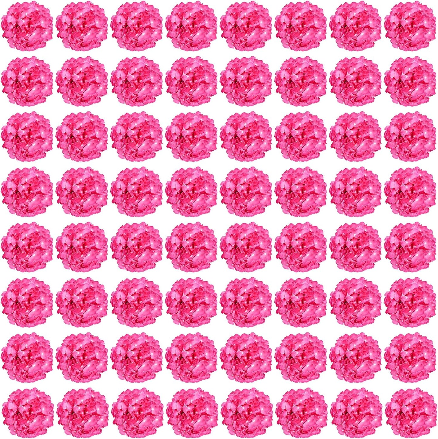 64pcs Rose Red Artificial Hydrangea Flowers for Home Decor