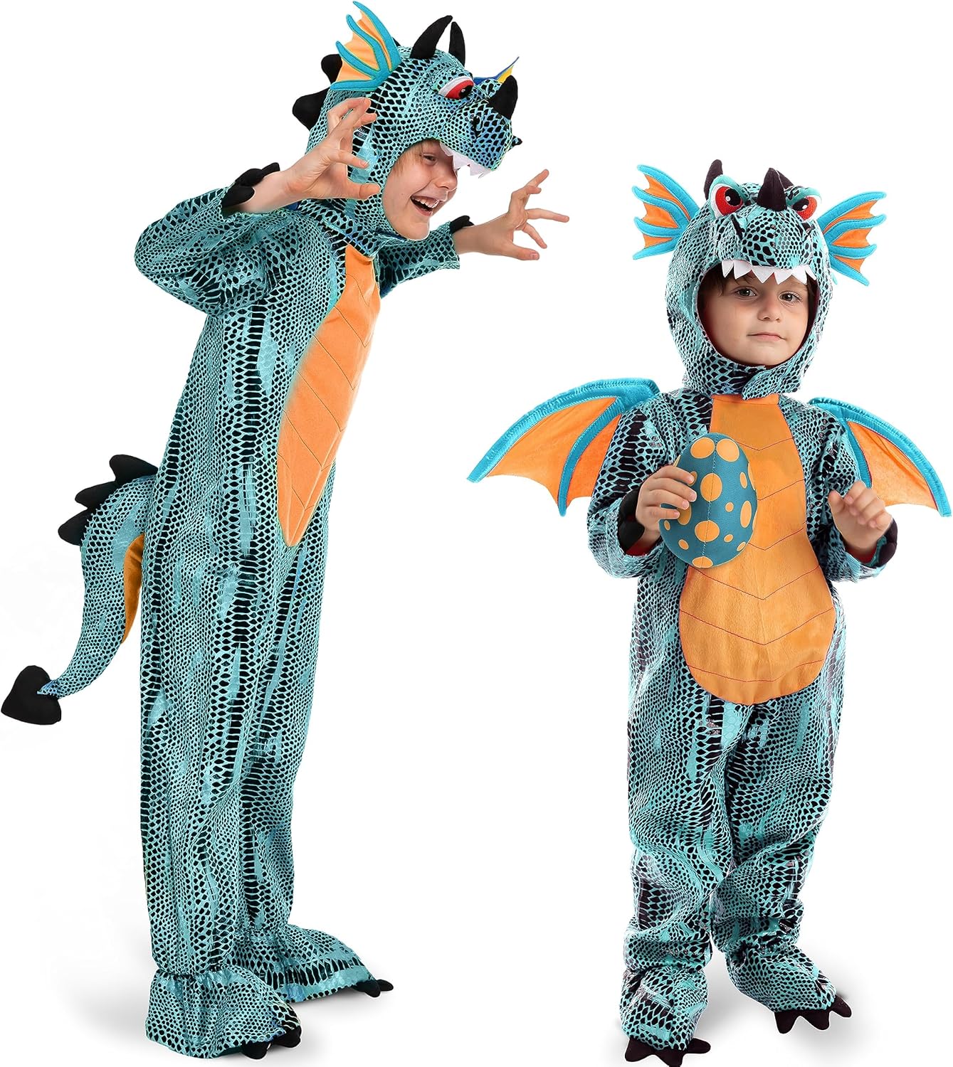 Unisex Blue Dragon Costume for Kids - Perfect for Halloween Fun