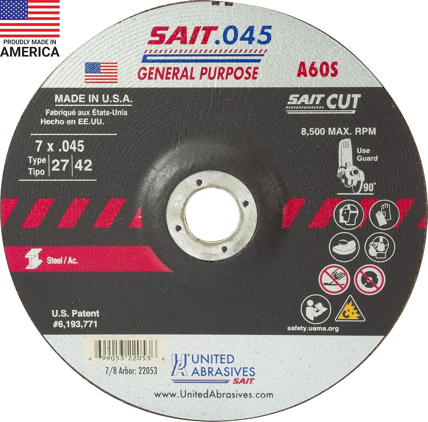 50-Pack SAIT 22053 Cut-Off Wheels - General Purpose Precision Cutting