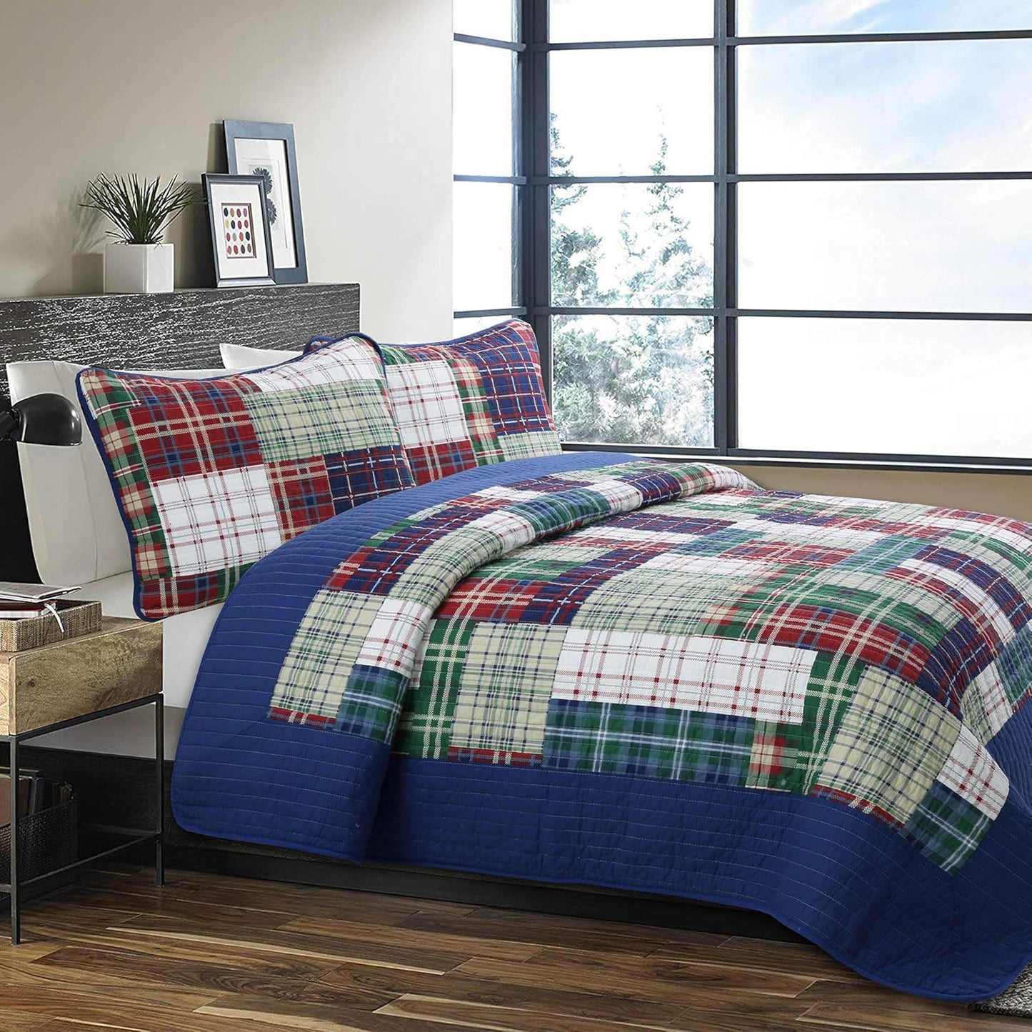 Cozy Line Home Fashions Nate Patchwork Quilt Set for Boys