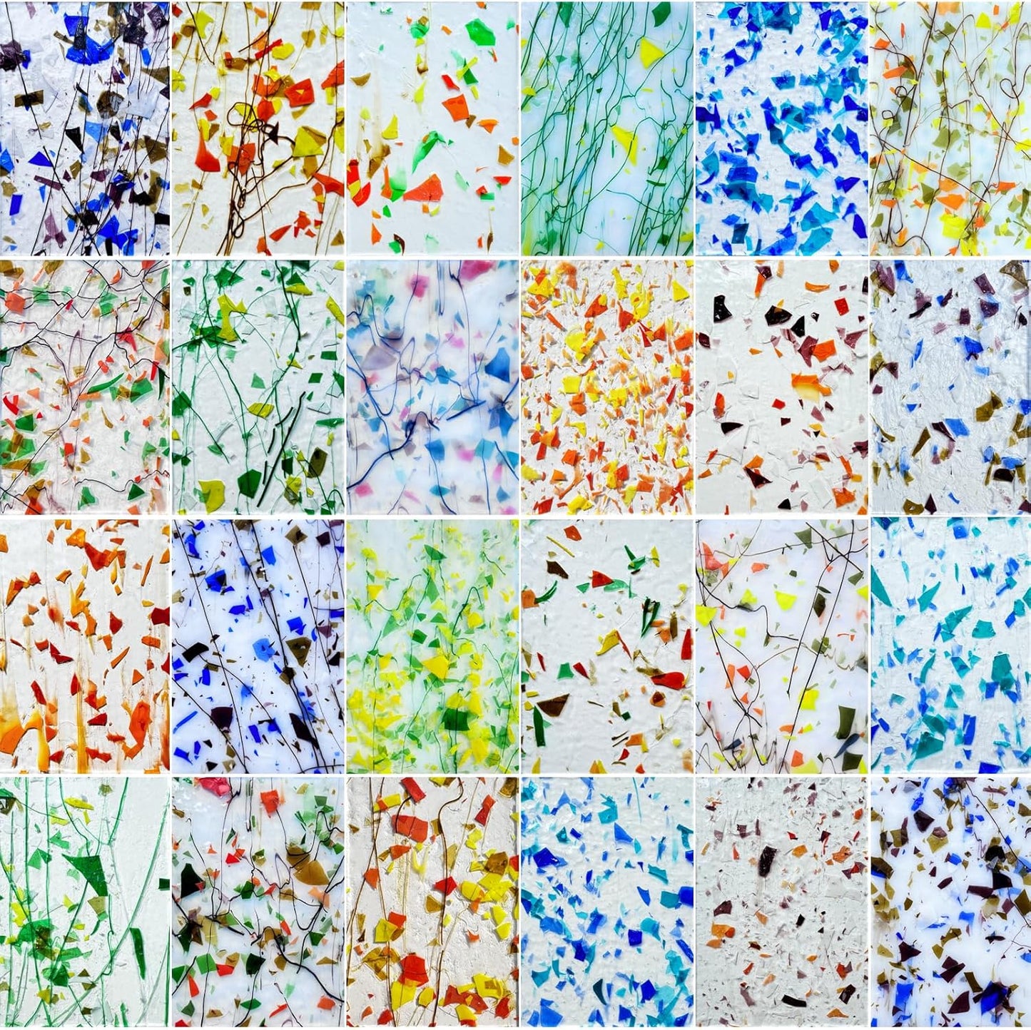 Floral Patterned Stained Glass Sheets Variety Pack for Crafts