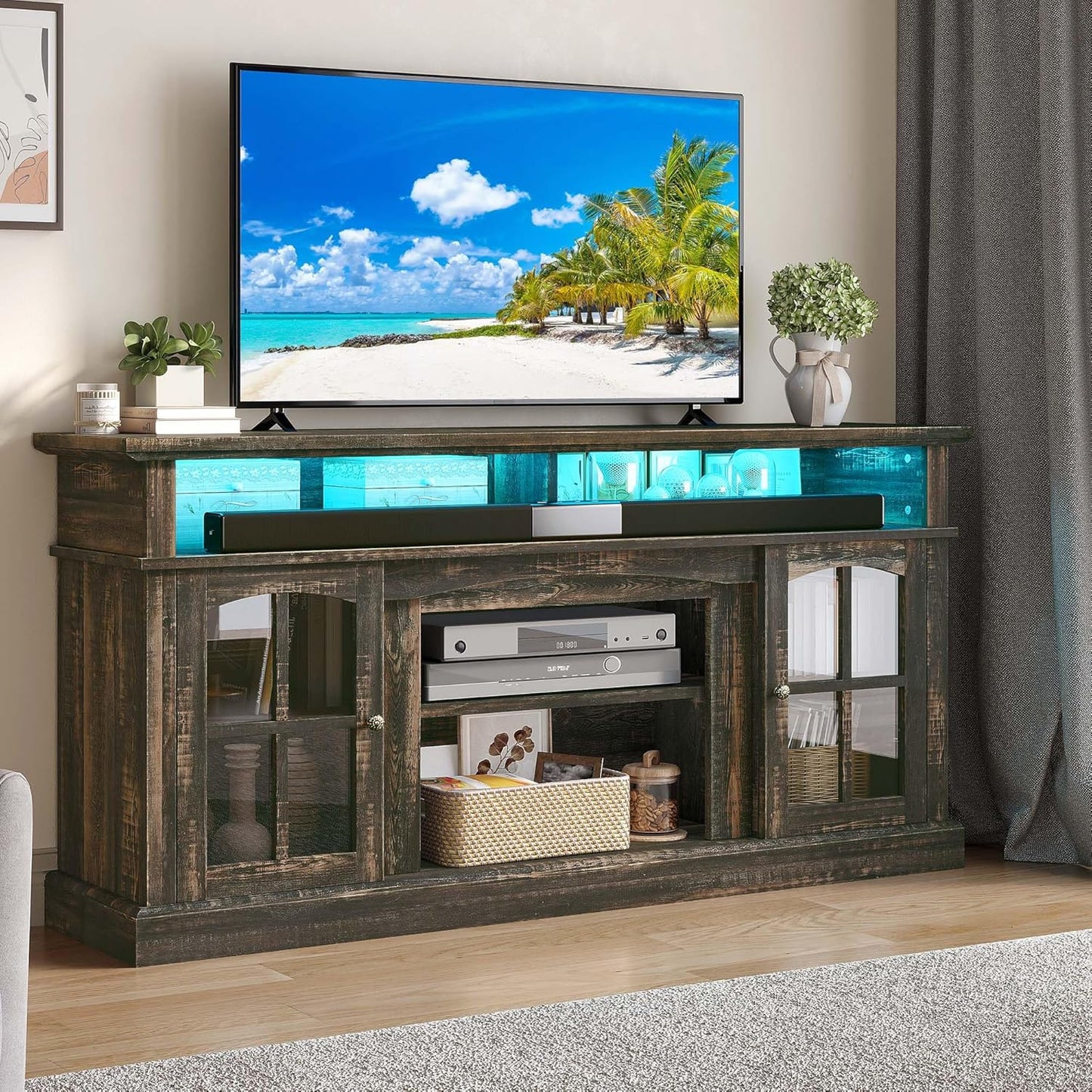 YITAHOME 75 LED TV Stand: Modern, Spacious, Stylish