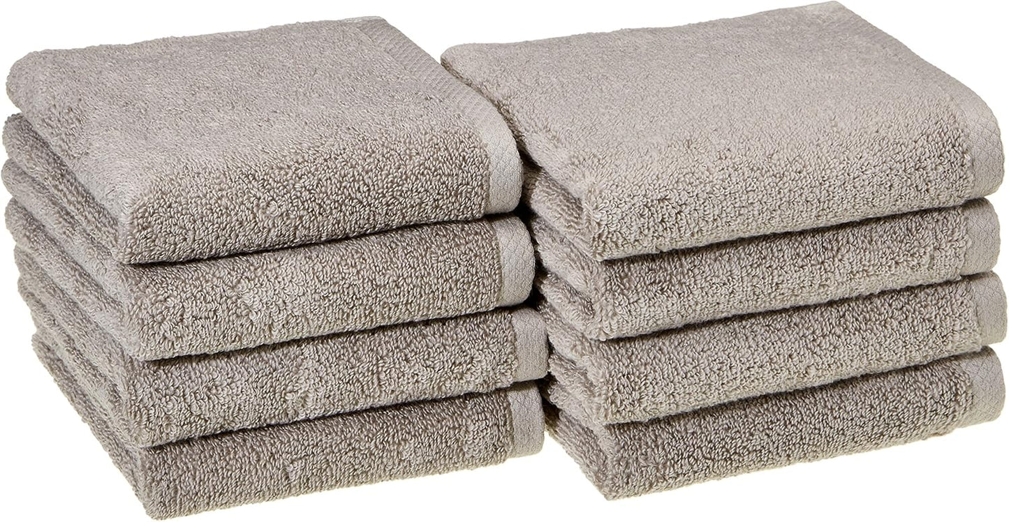 100% Cotton Quick-Dry Hand Towels, 8-Pack, Soft and Absorbent