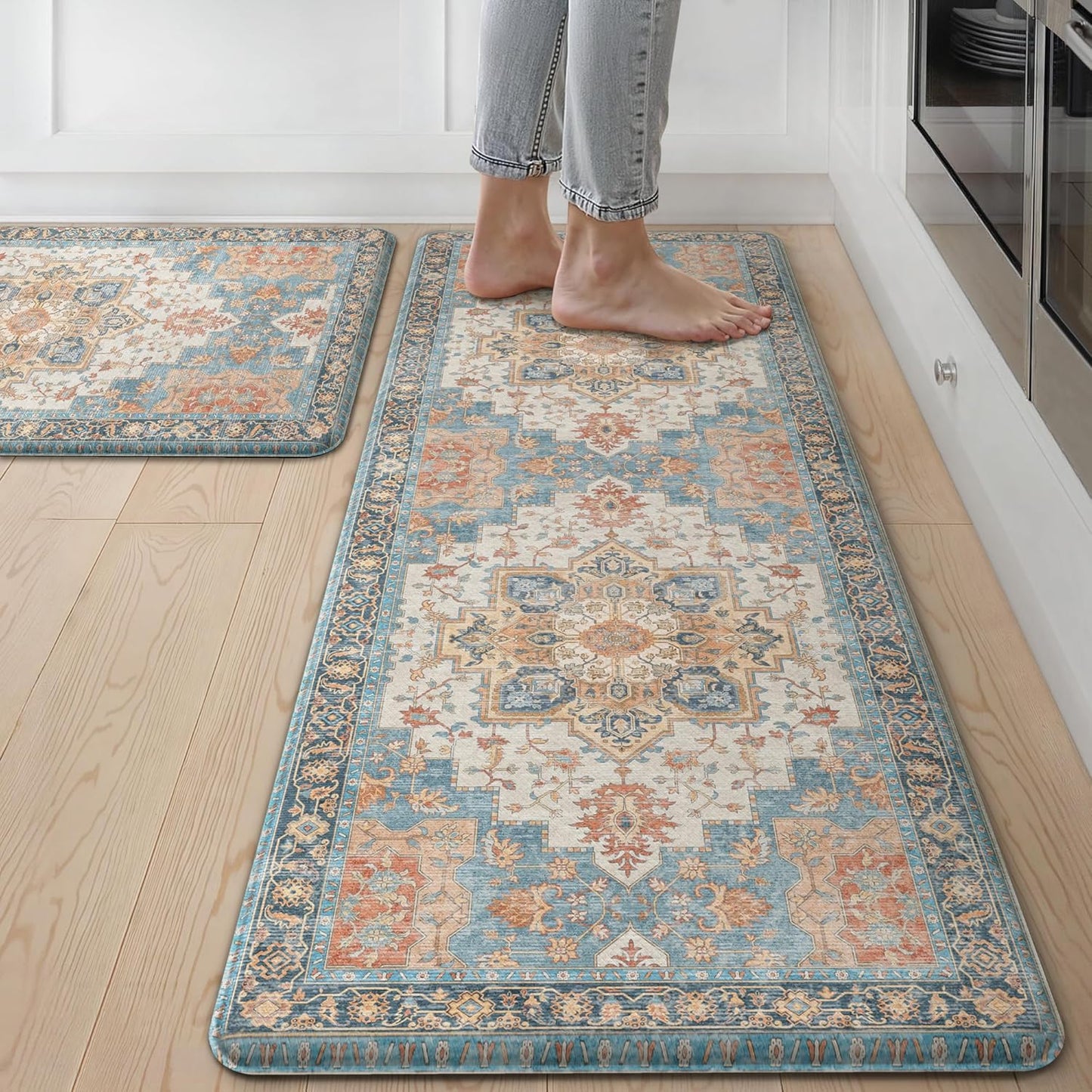 GENIMO Kitchen Mats for Floor 2PCs - Anti Fatigue & Waterproof