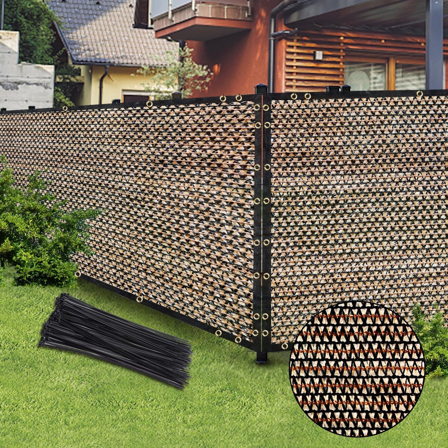 Brown 4FT X 50FT Outdoor Privacy Screen Fence for Your Garden