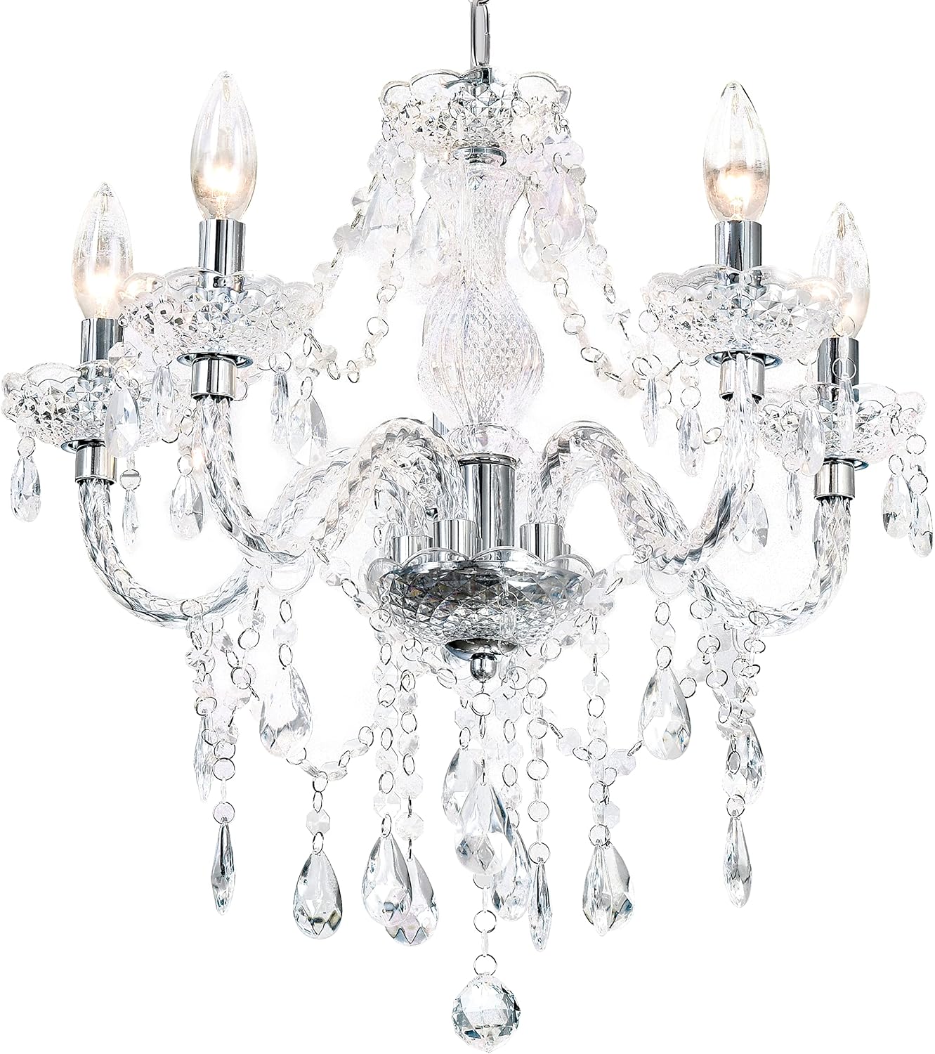 Elegant 5-Light Crystal Chandelier for Modern Home Decor