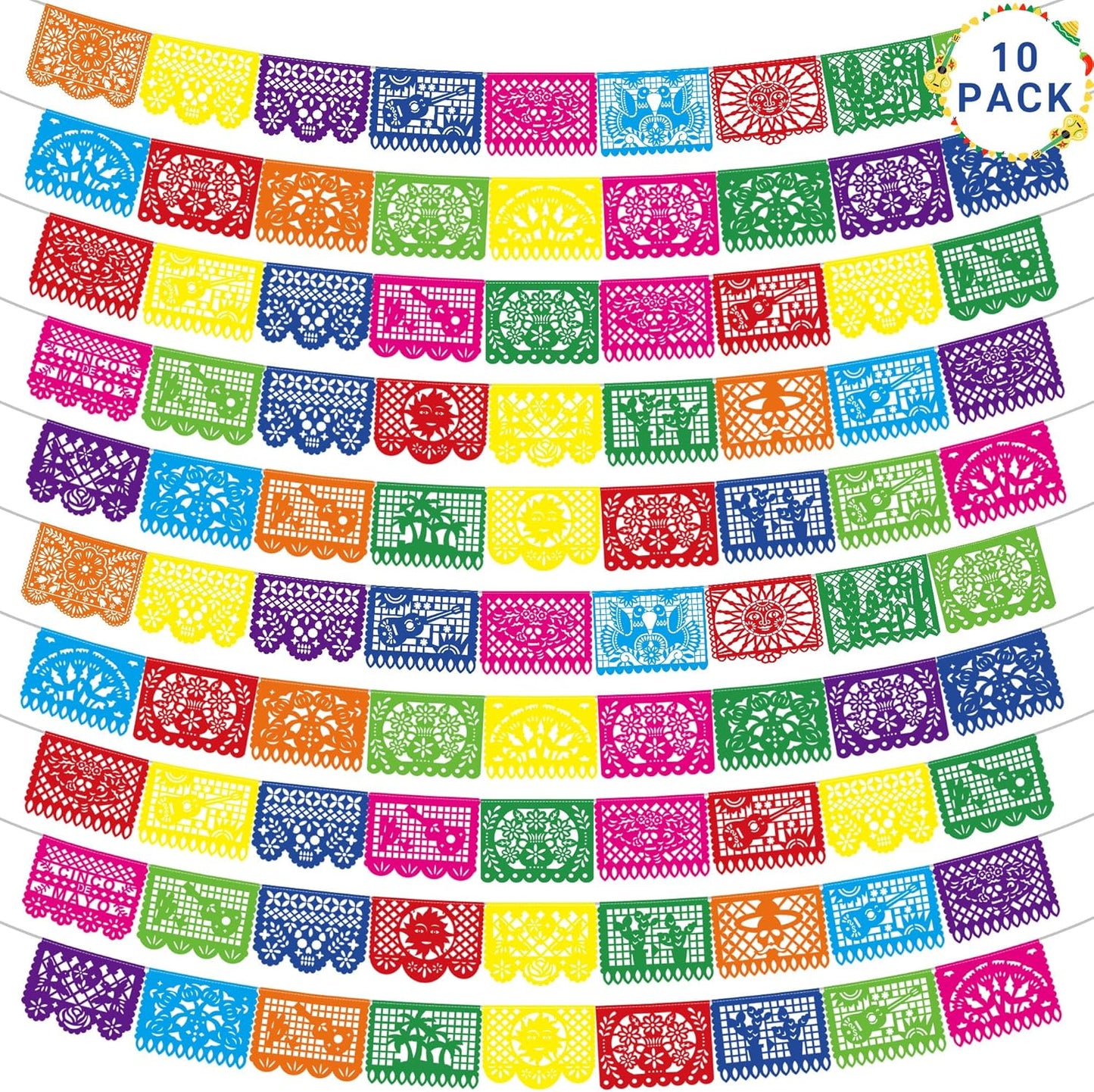 10 Pack Mexican Party Decorations for Cinco De Mayo Fun