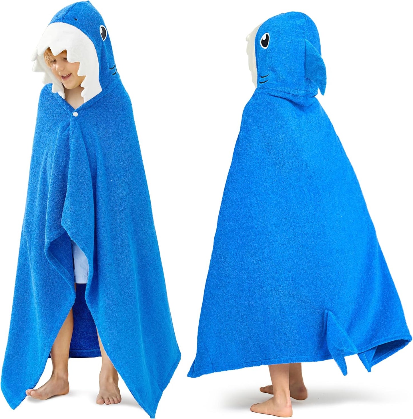 Joiedomi Shark Hooded Towel for Kids - Soft Cotton Bath Wrap