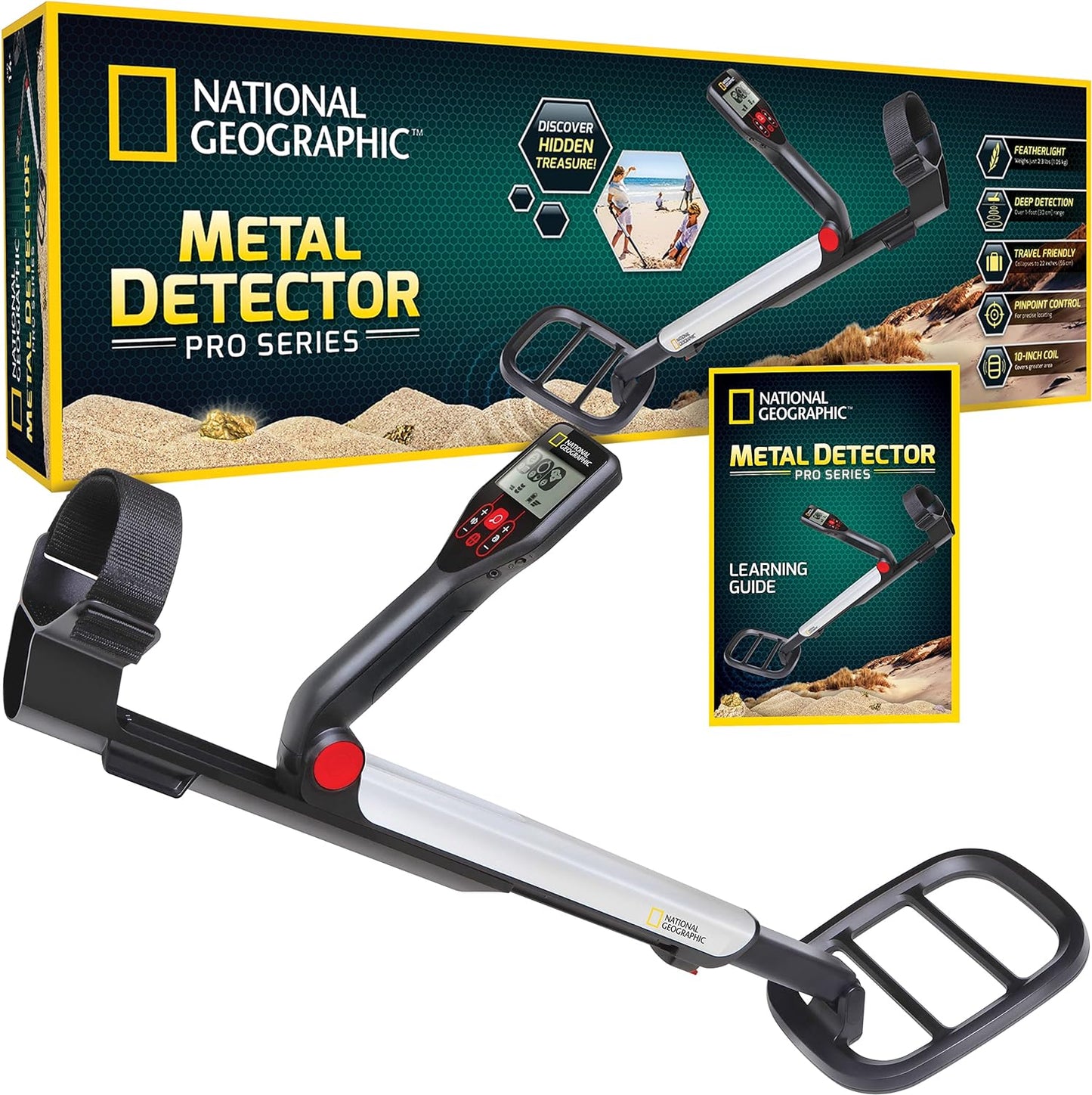National Geographic PRO Series Metal Detector for Treasure Hunting