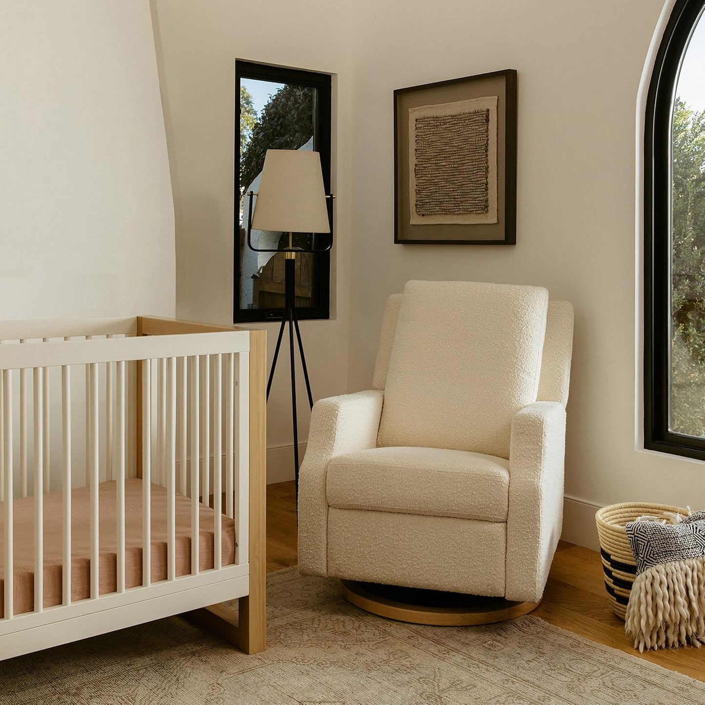 Greenguard Gold Certified Ivory Swivel Glider