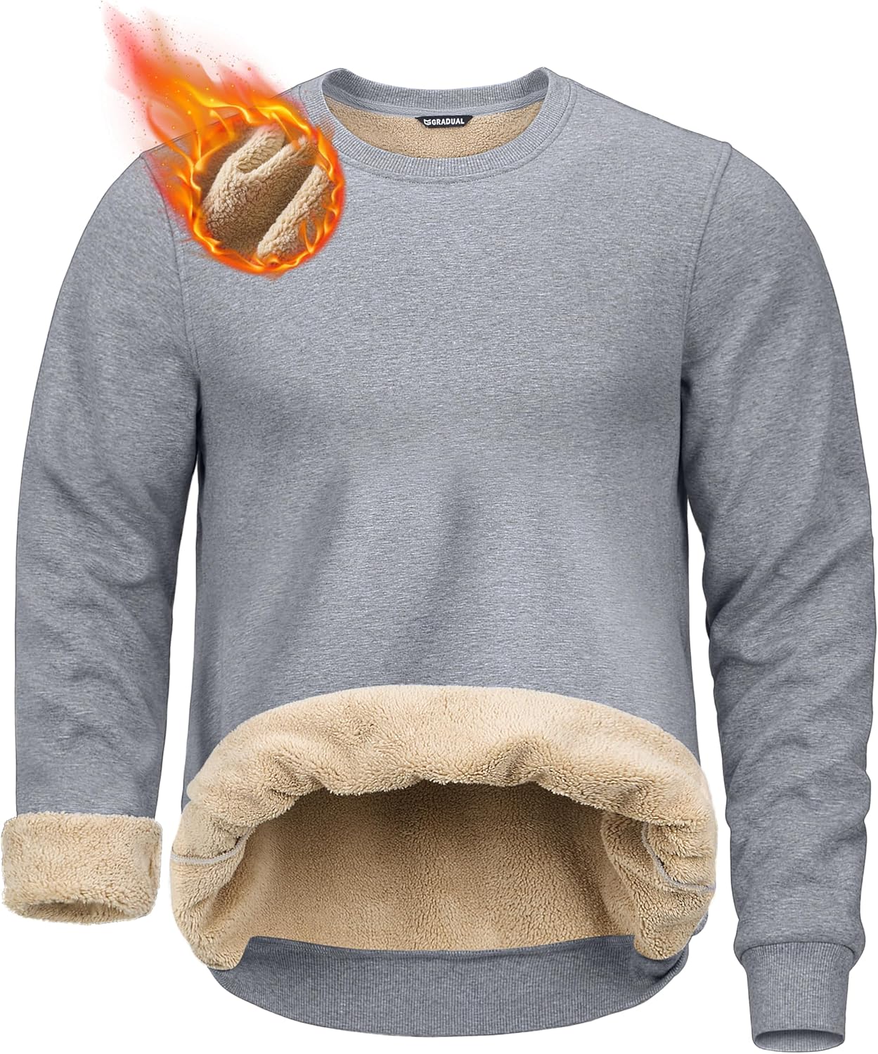 G Gradual Sherpa Lined Sweatshirts for Men - Warm Fleece Crewneck