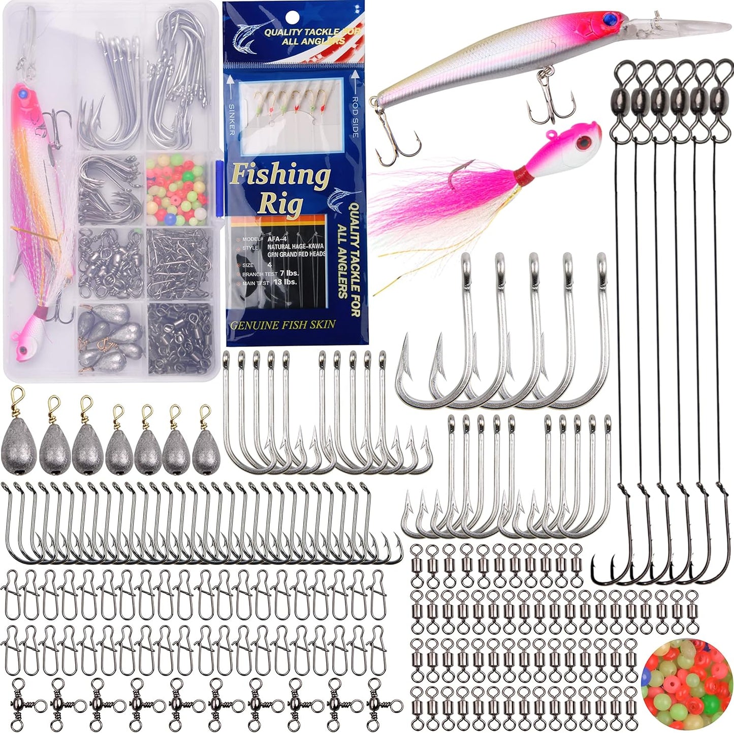 AGOOL 226pcs Saltwater Fishing Tackle Kit - Ultimate Gear for Big Catches!