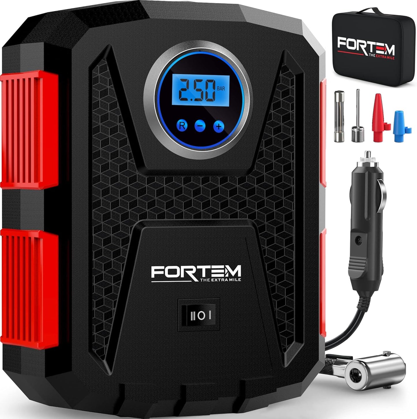 FORTEM Tire Inflator Portable Air Compressor for Cars and Bikes
