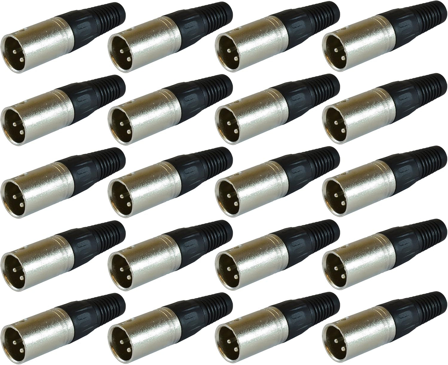 GLS Audio XLR Male Plugs Connectors - High Quality Pack of 20