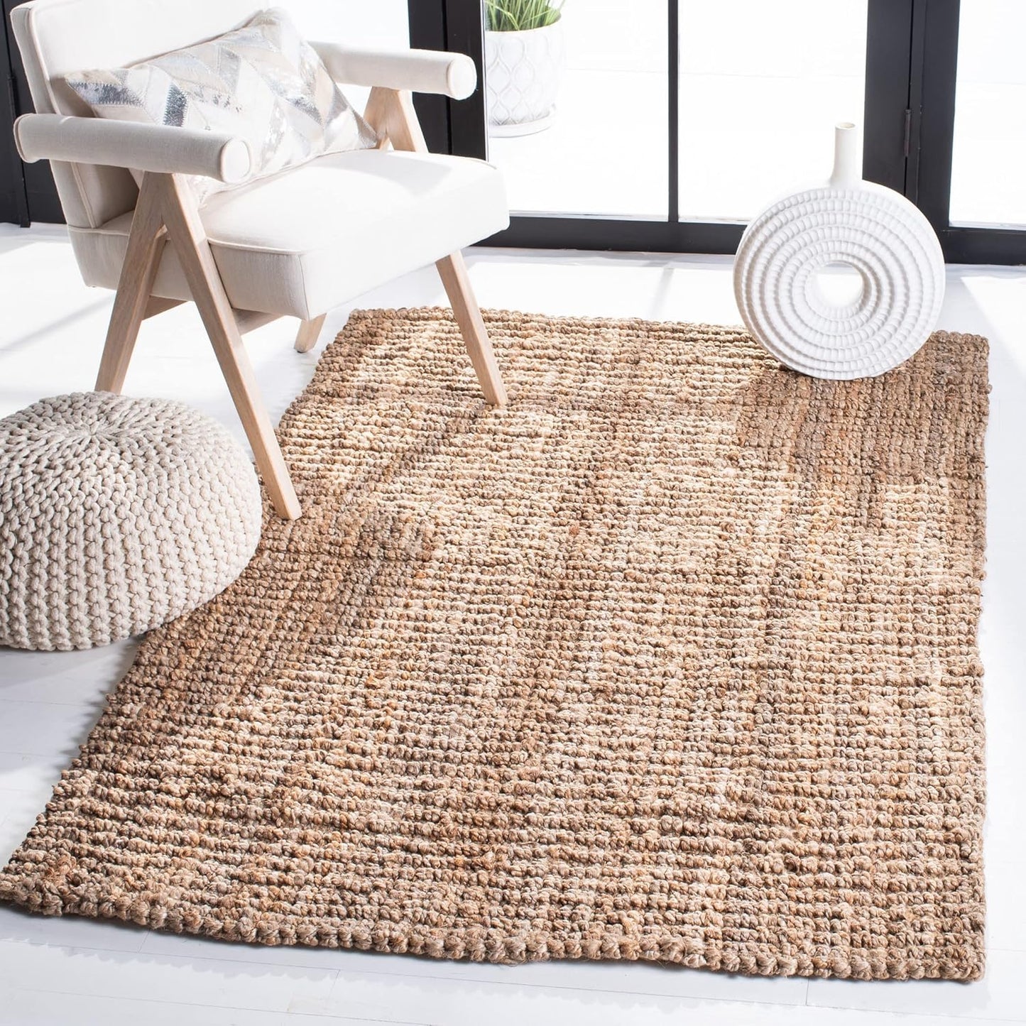 Handmade Jute Area Rug 3x5 - Natural Fiber Collection