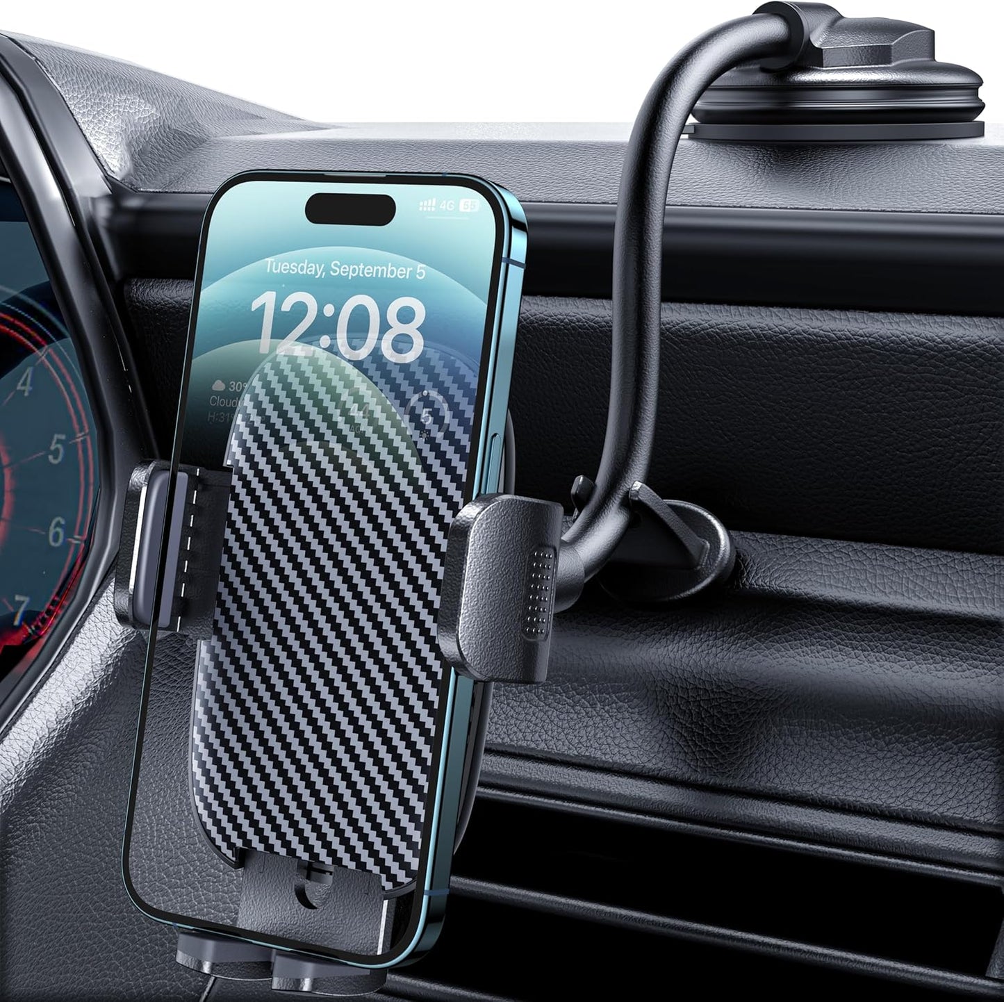 Stable Car Phone Mount - Chic Anti-Shake Design!
