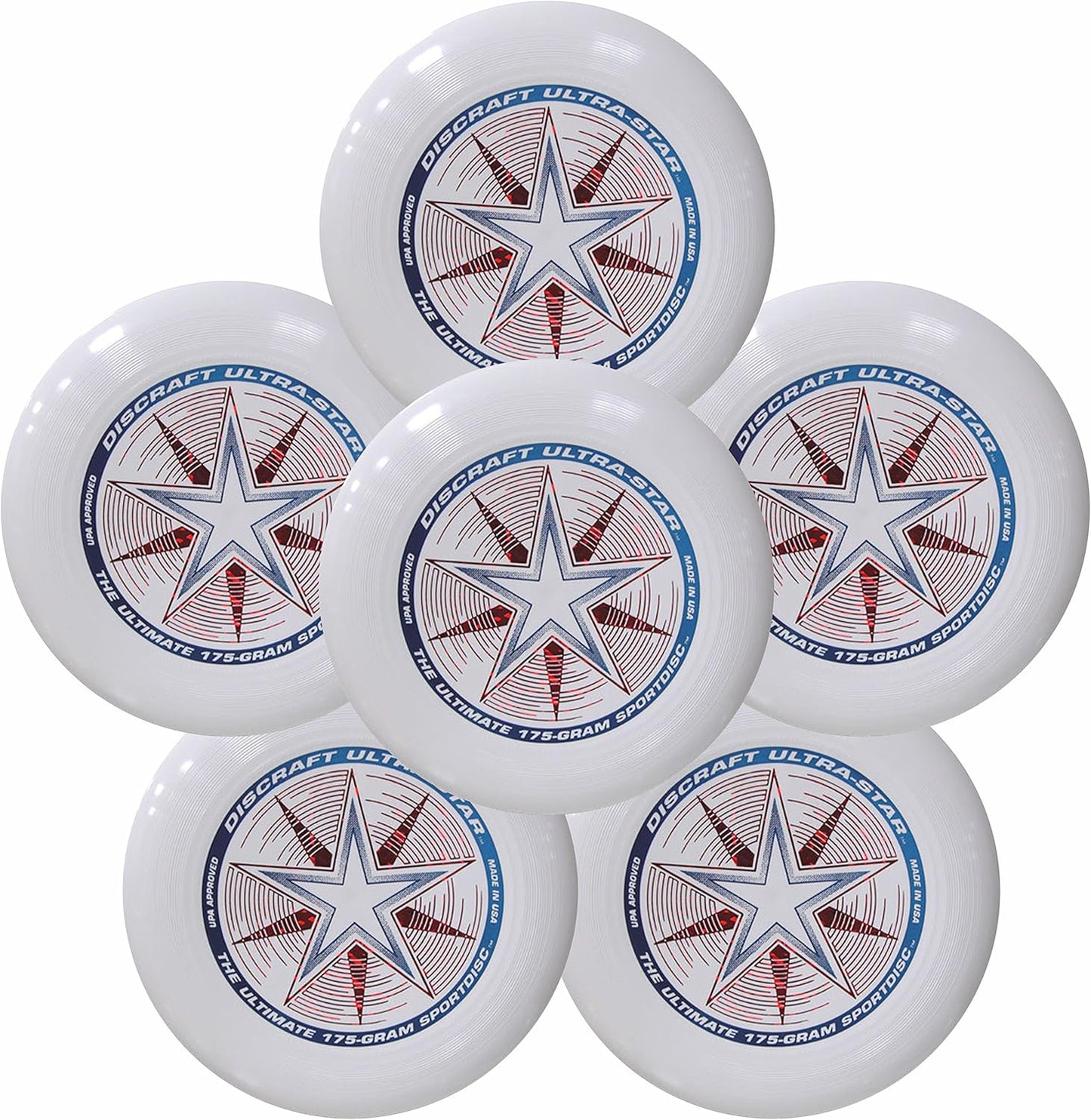 Discraft Ultra-Star 175g Ultimate Frisbee Sport Disc 6 Pack