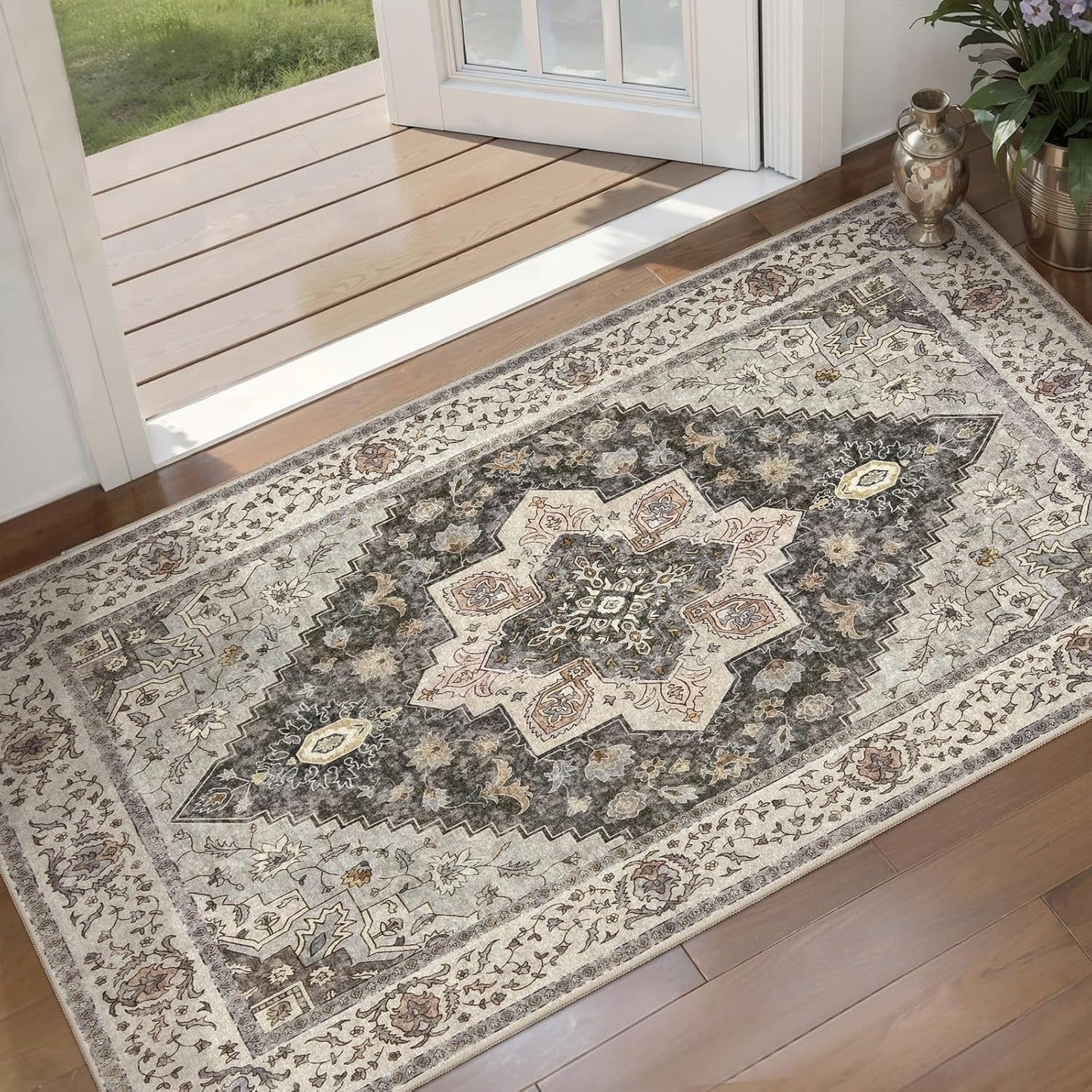 Vintage Non-Slip Kitchen Rugs 2x4 for Entryway and More