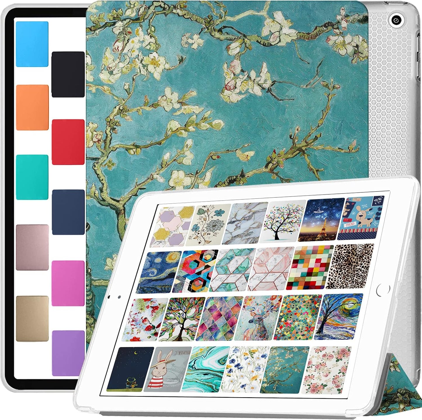 DuraSafe iPad Air 1 2 Case with Clear Back Shell - Blossom Design