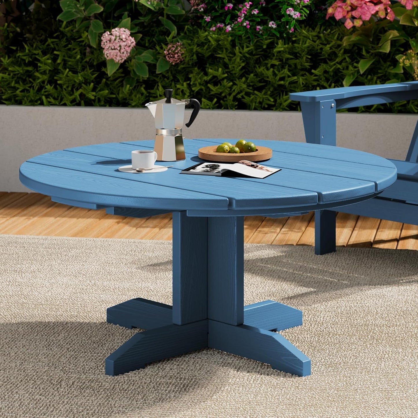SERWALL Outdoor Round Coffee Table for Garden and Patio Use