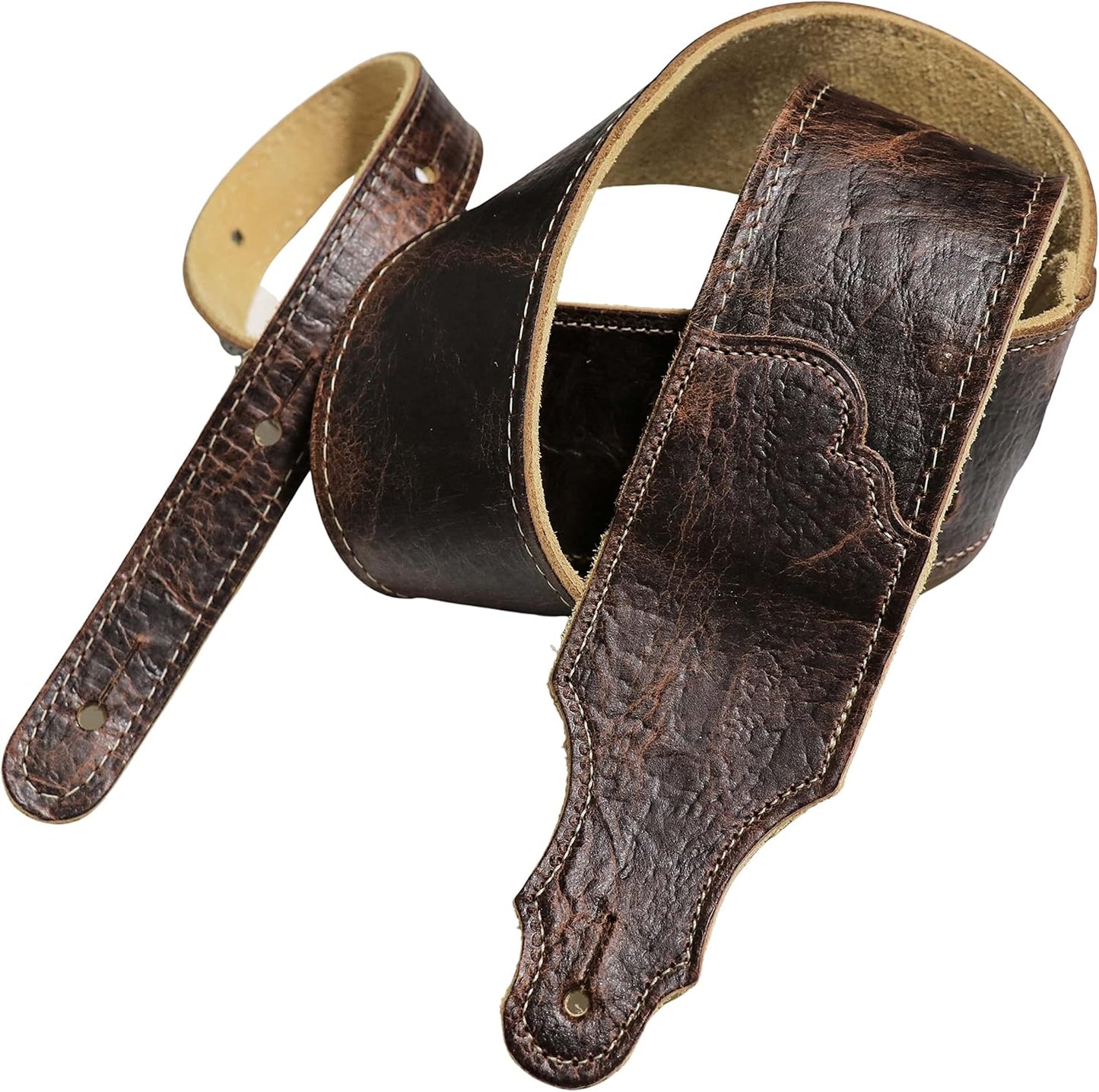 American Bison Chocolate Handmade Leather Adjustable Belt
