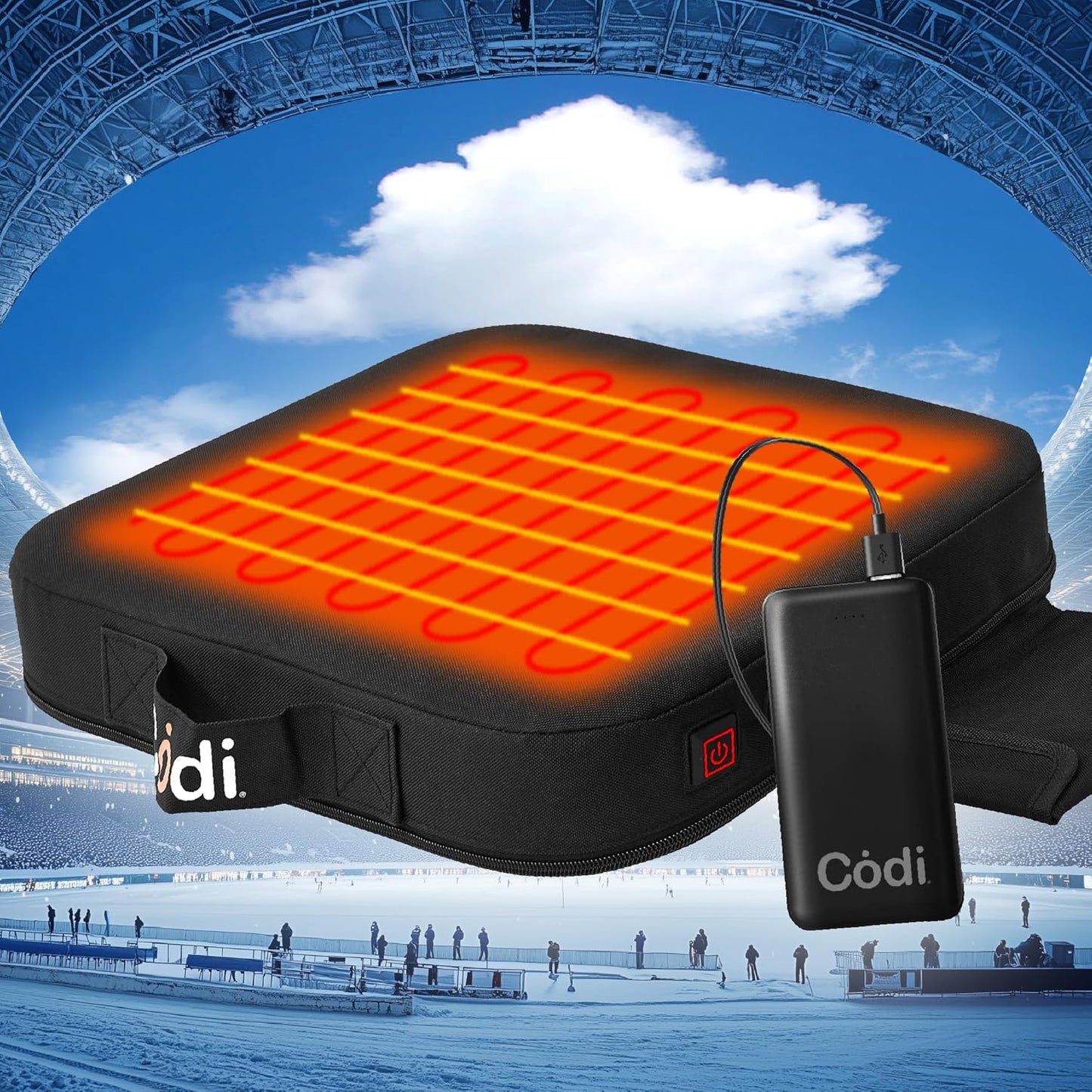 Codi Portable Heated Stadium Seat - 3 Heat Settings
