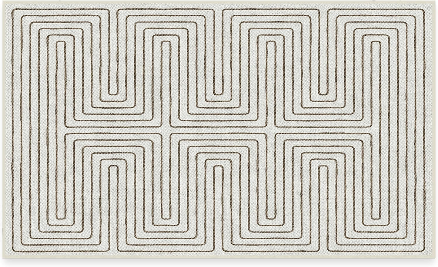 RUGGABLE Machine Washable Modern Area Rug Labyrinth Camel/Ivory