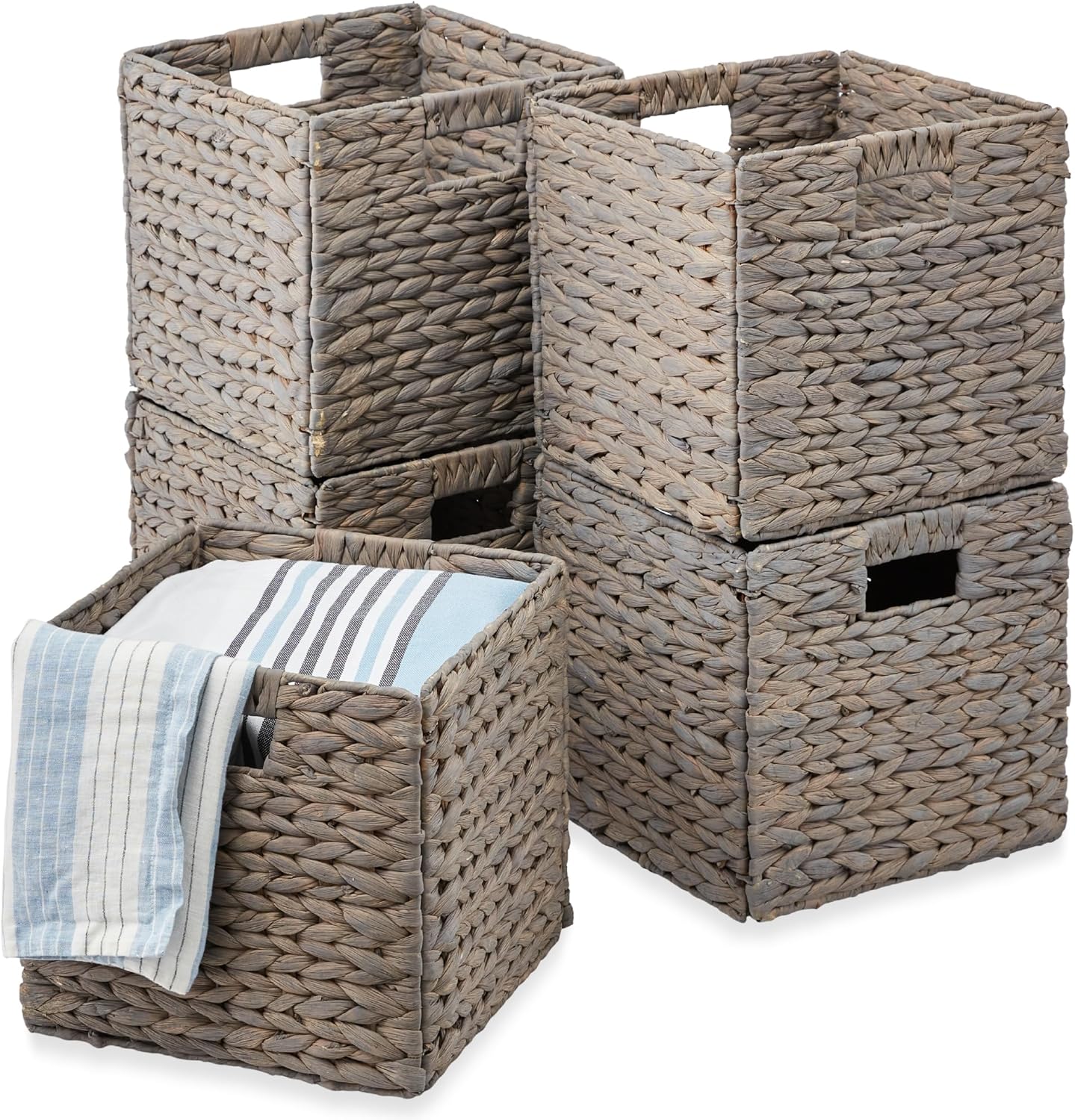 12x12in Pack of 5 Cube Storage Baskets for Home Organization