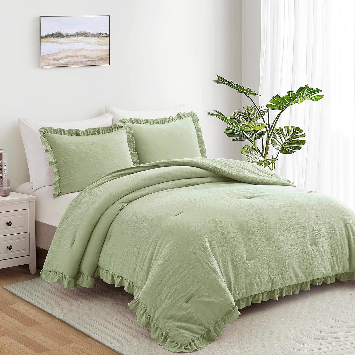 Bonlino Bedding Comforter Set King - Fluffy Soft Lightweight Chic