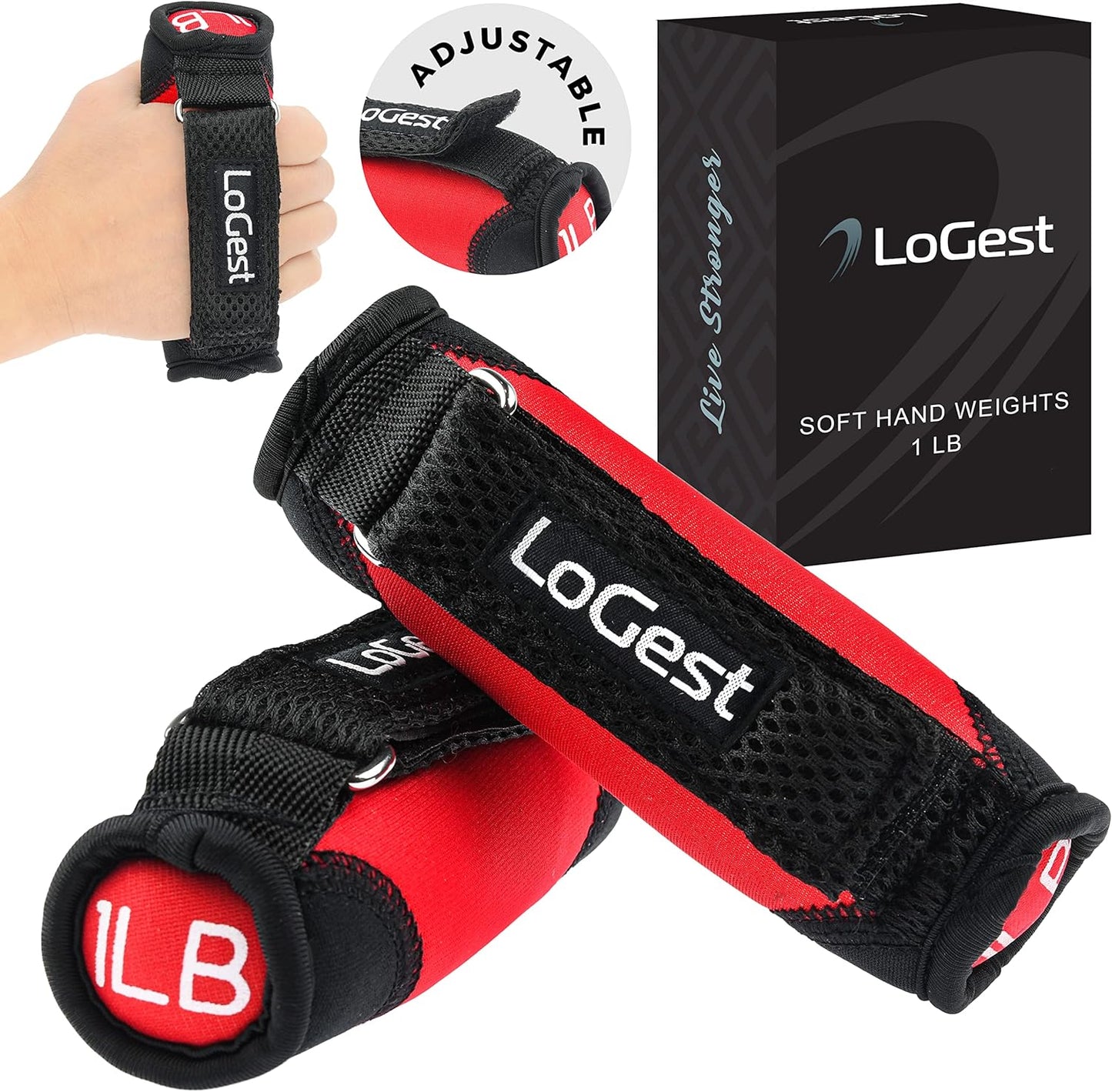 Logest Soft Hand Weights - Secure & Comfortable Neoprene Dumbbells