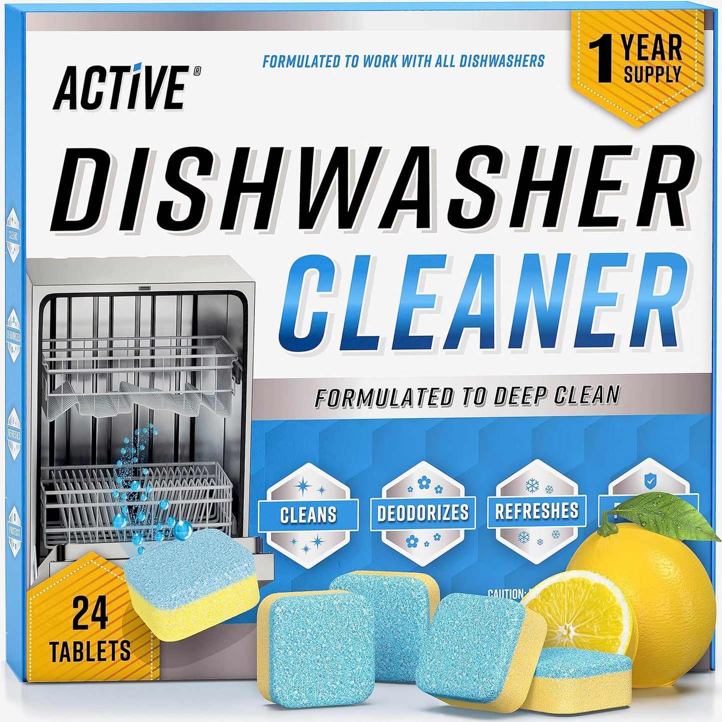 24 Pack Deep Cleaning Dishwasher Tablets - Say Goodbye to Odors