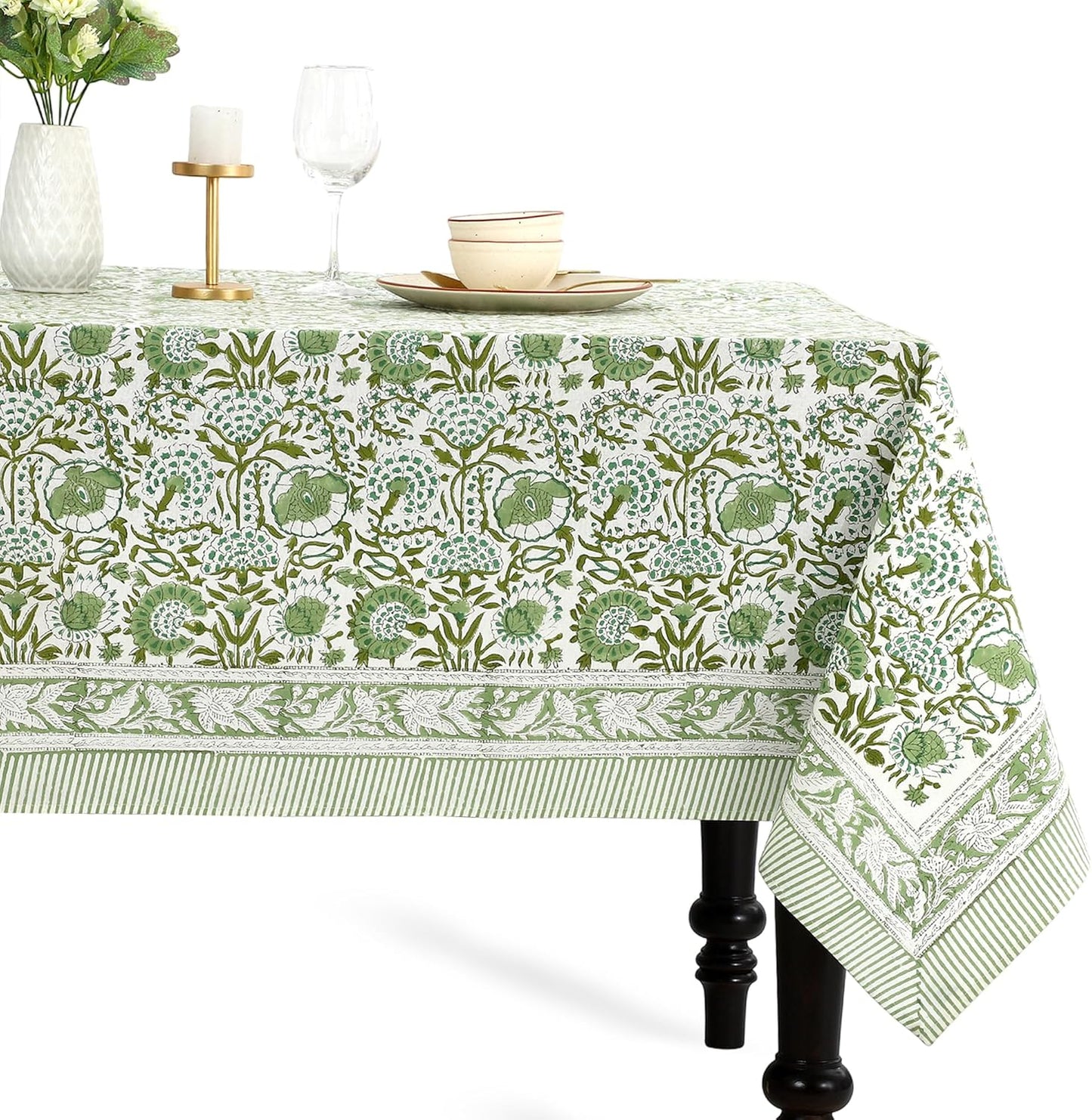 CPC Tablecloth 100% Cotton 70x108 Inch for Weddings & BBQ