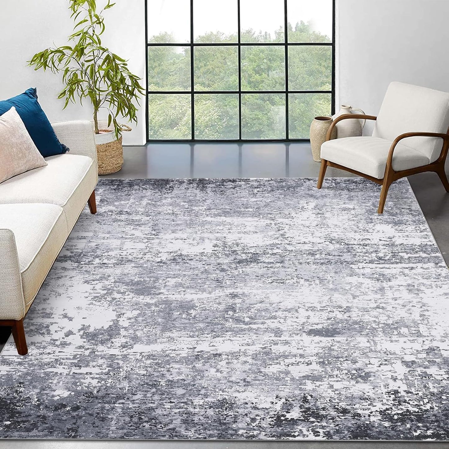 9x12 Modern Abstract Accent Rug for Living Room and Bedroom