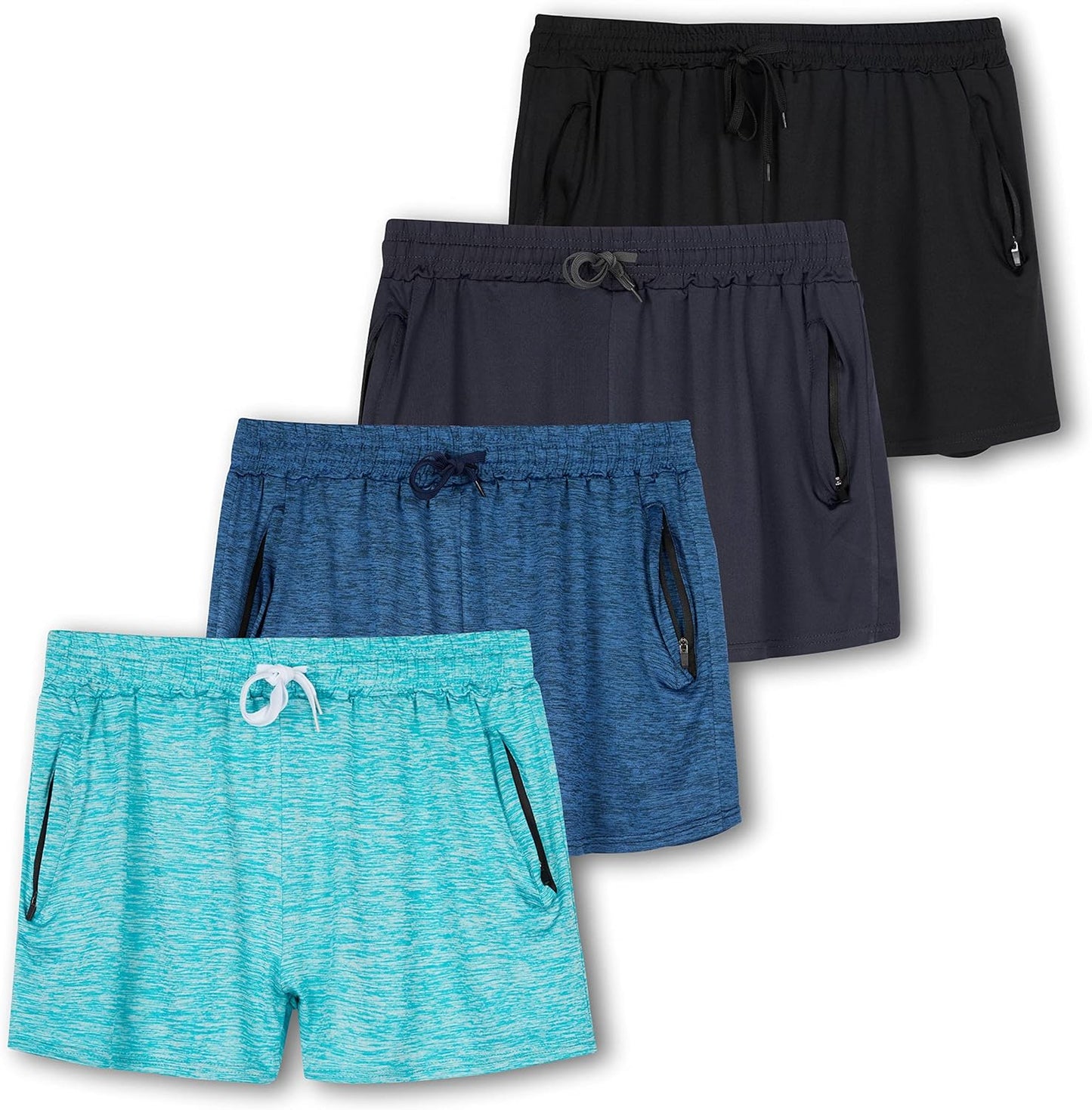 Real Essentials Womens Active Athletic Performance Dry-Fit Shorts