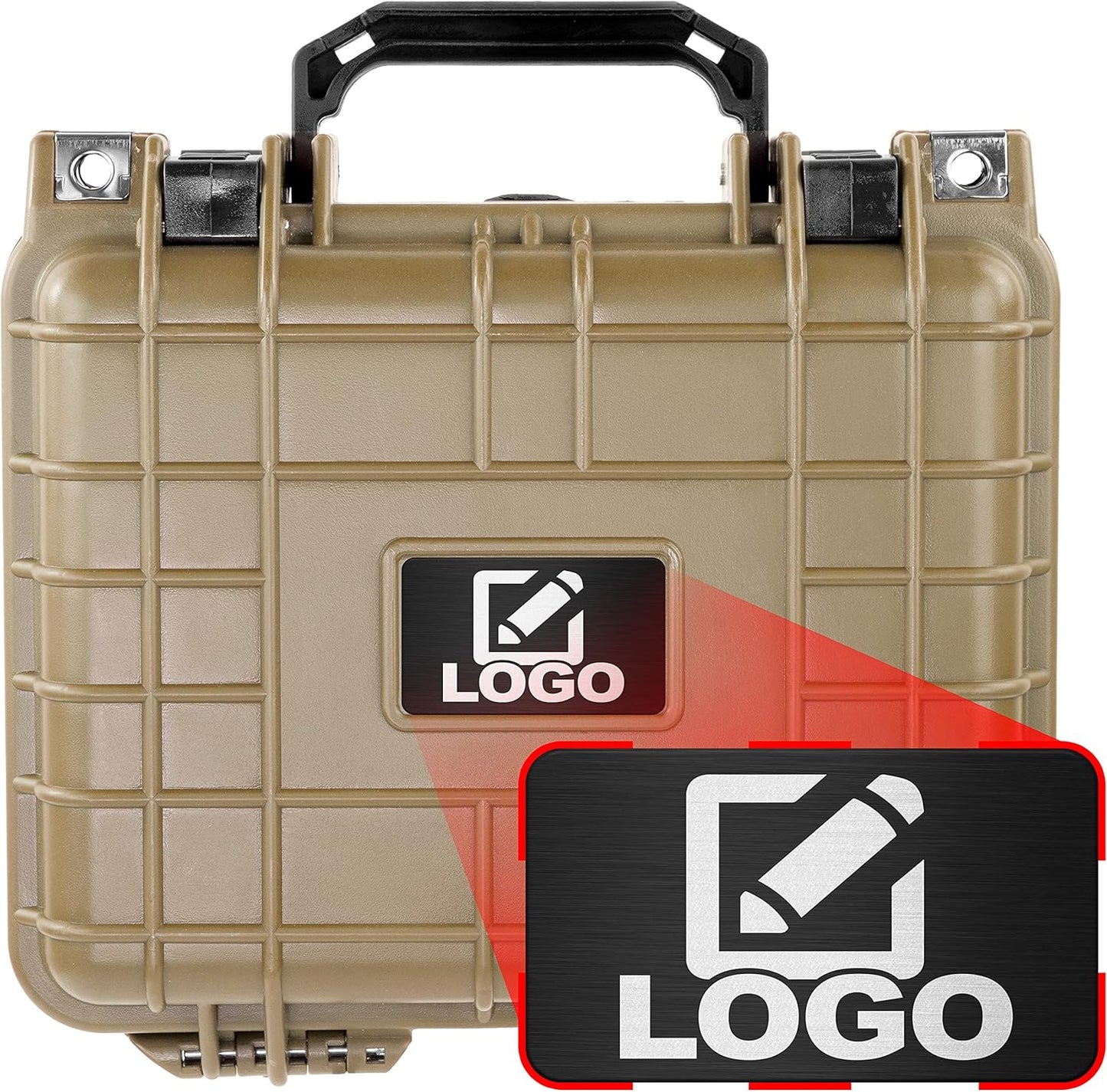 Eylar Small Waterproof Hard Camera Case with Custom Logo Plate