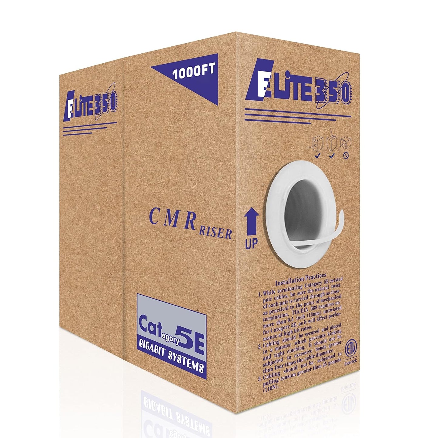 Elite Cat5e Riser Cable 1000ft Solid Copper for Fast Networks