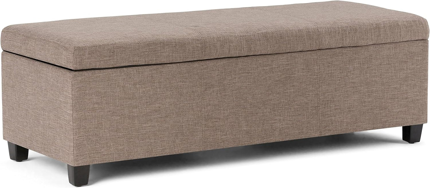 SIMPLIHOME Avalon 48 inch Wide Contemporary Storage Ottoman
