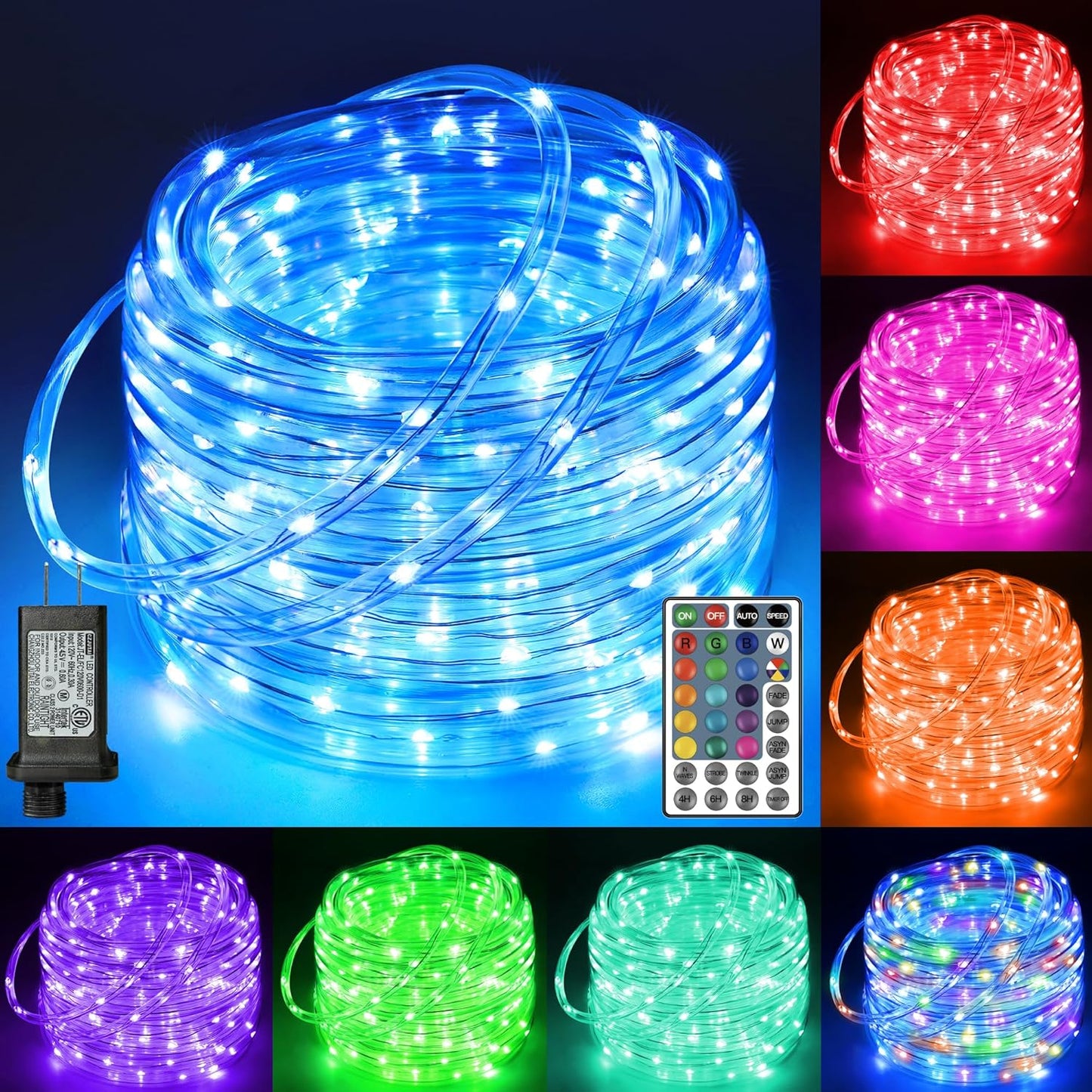 Ollny Rope Lights Outdoor Color Changing 99FT for Holiday Decor