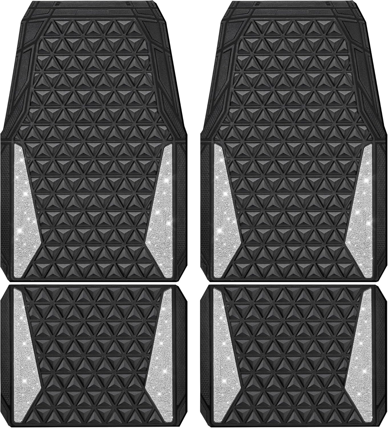 Bling Diamond Rubber Car Mats Full Set for SUV and Sedan