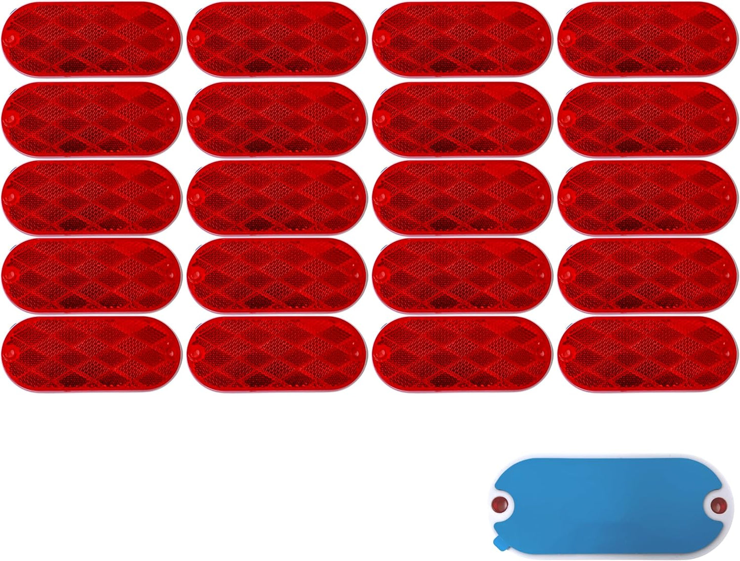 Oval Reflectors Red/Amber for Quick Mounting on Vehicles