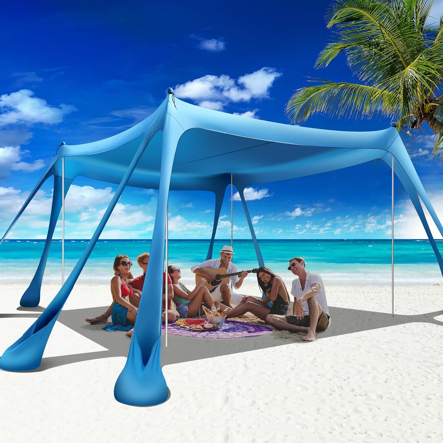 VIONMI Portable 10x10ft Beach Canopy: Ultimate Sun Protection!